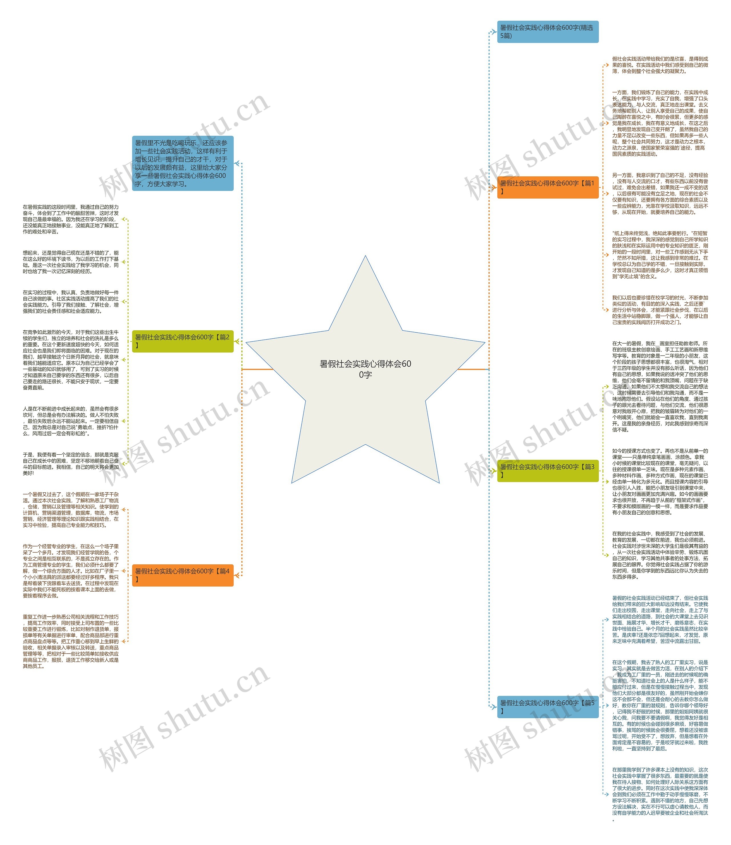 暑假社会实践心得体会600字思维导图