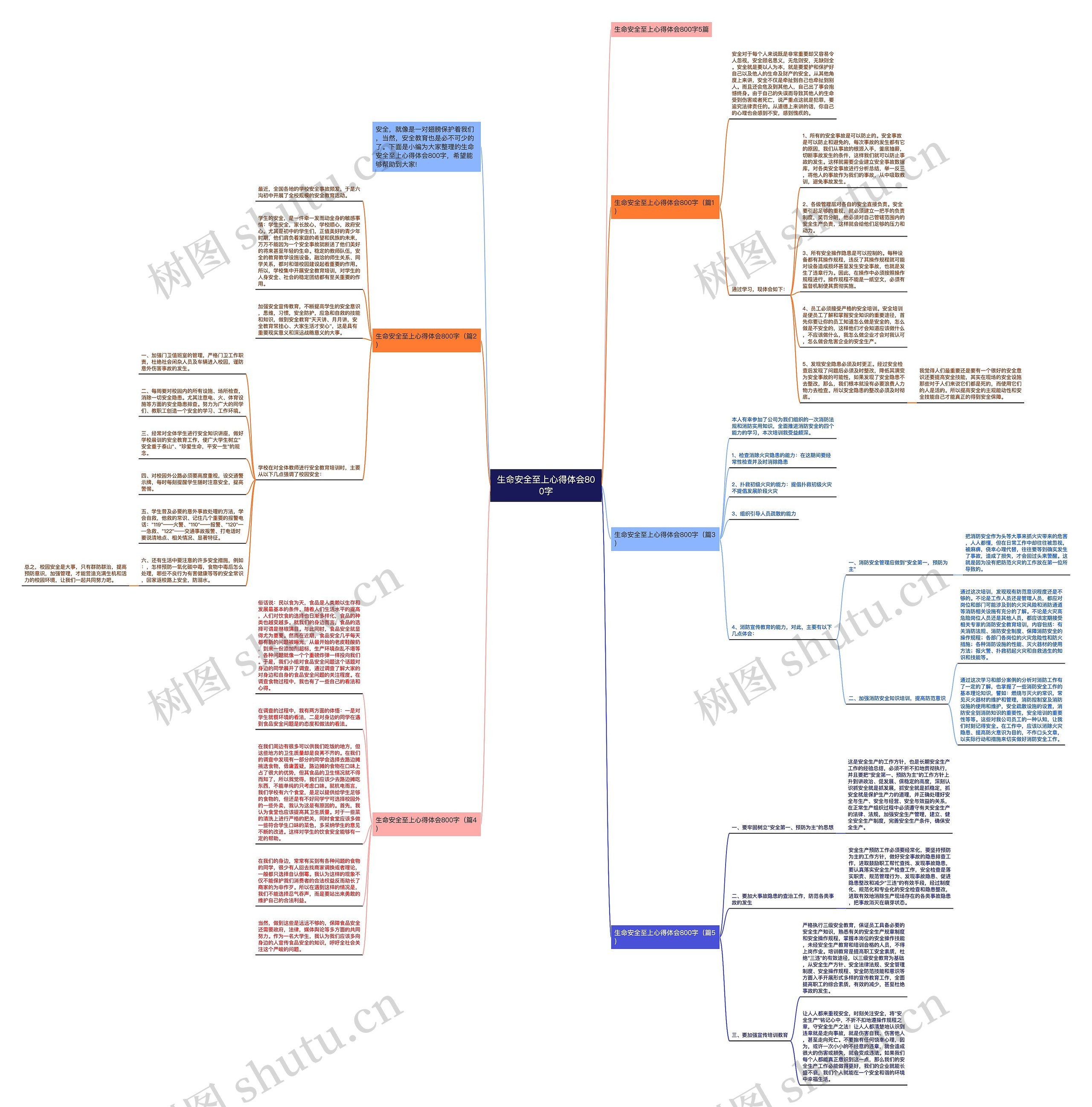 生命安全至上心得体会800字思维导图