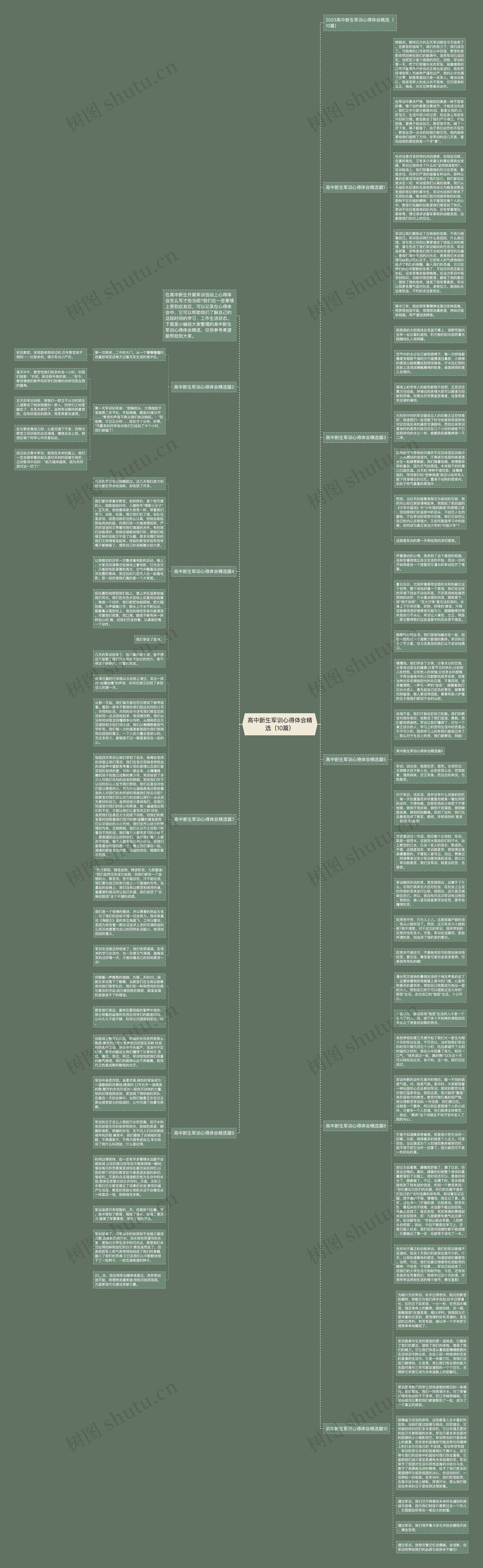 高中新生军训心得体会精选(10篇)思维导图高清图 高中新生军训心得体会精选(10篇)思维导图