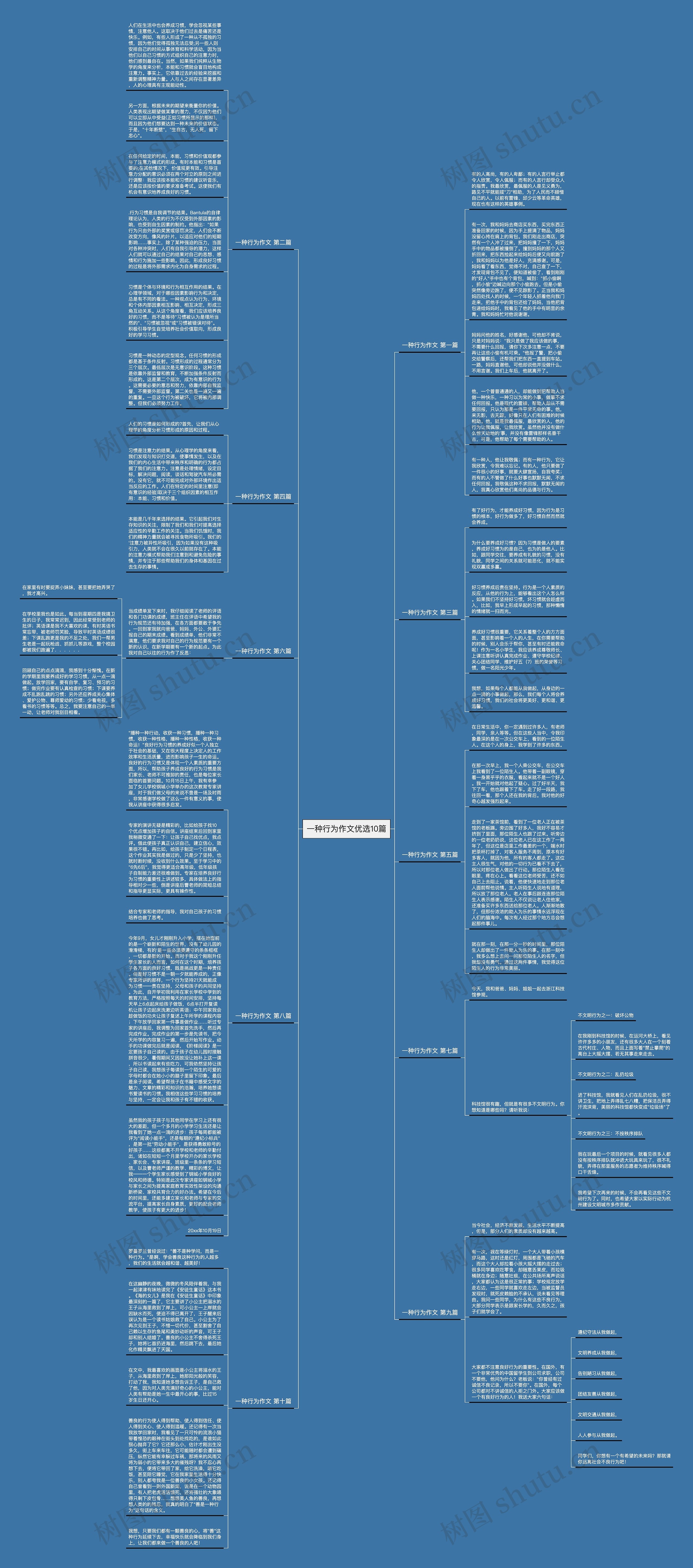 一种行为作文优选10篇思维导图