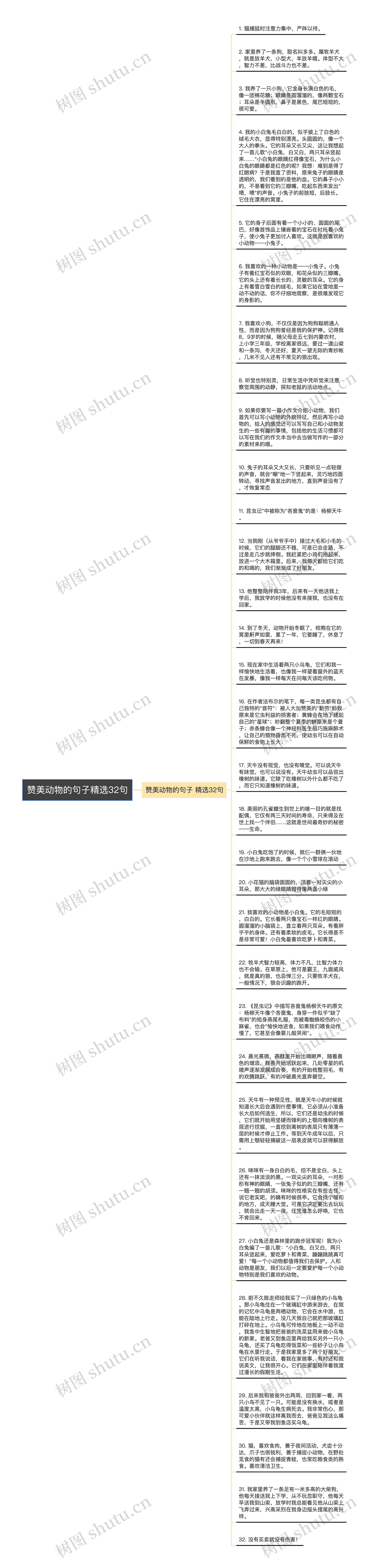 赞美动物的句子精选32句思维导图