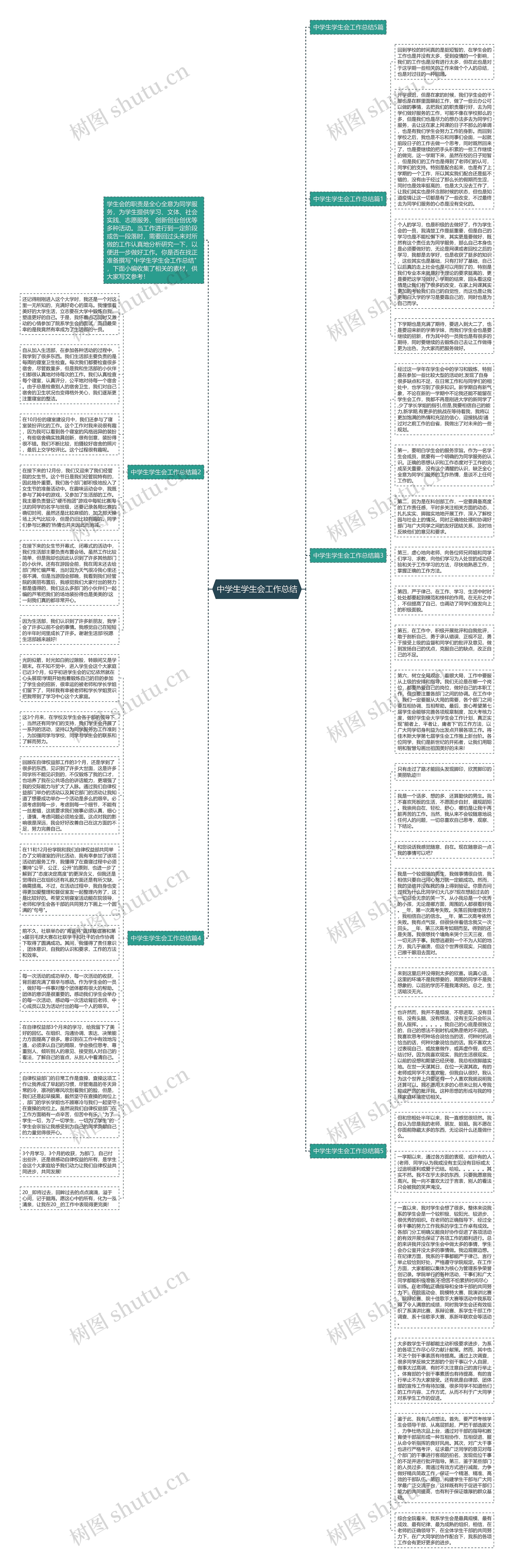 中学生学生会工作总结思维导图