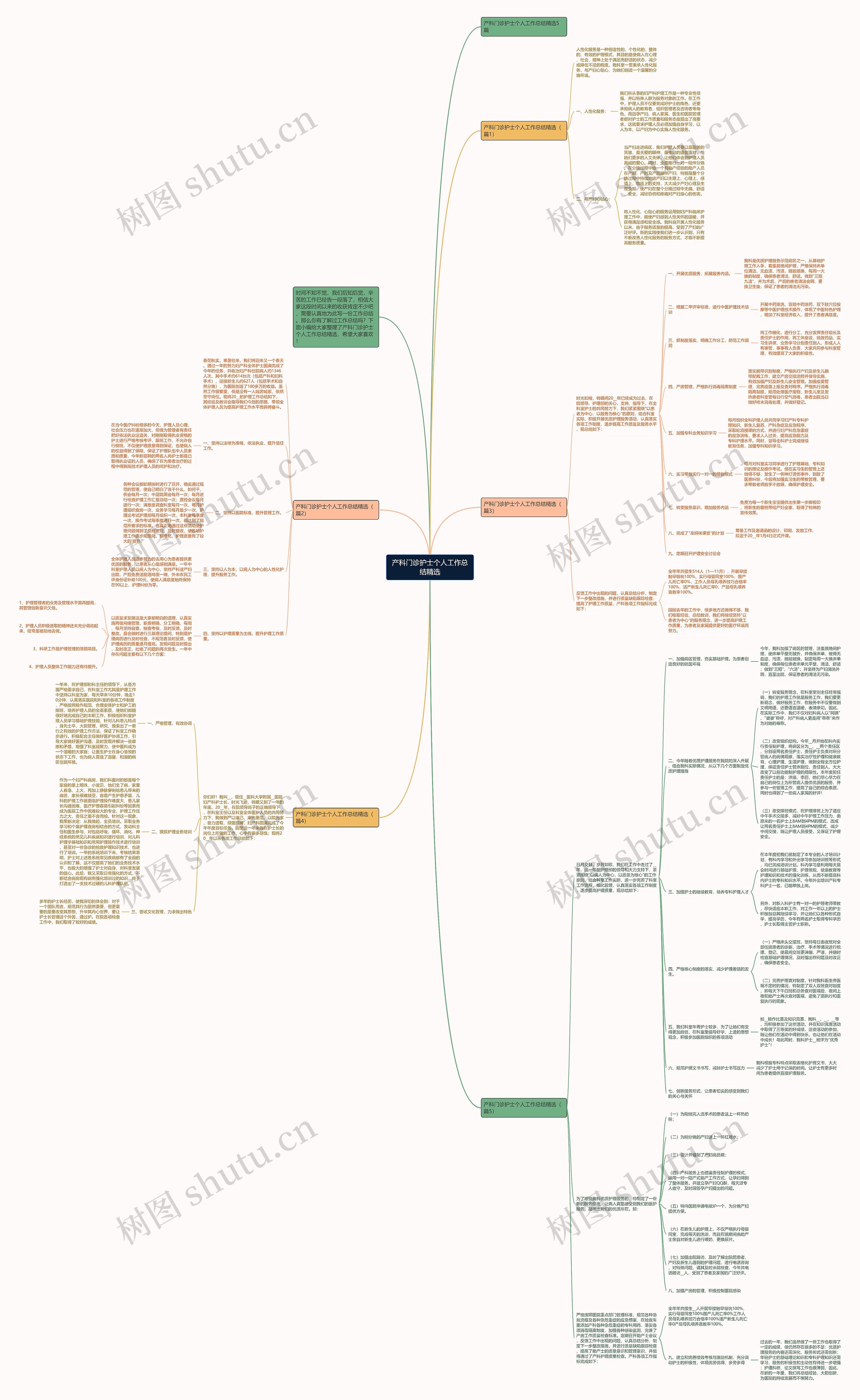 产科门诊护士个人工作总结精选思维导图