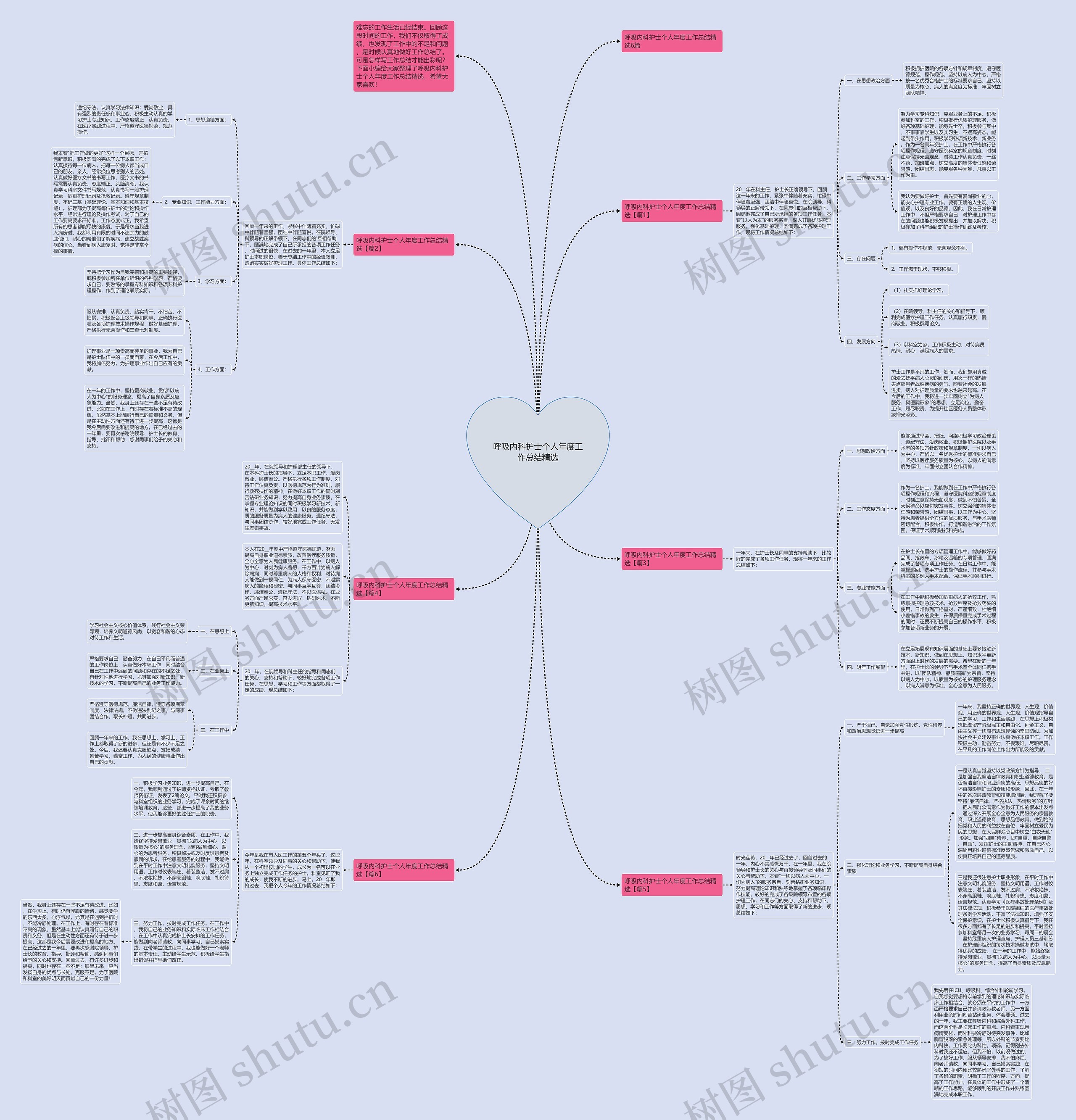呼吸内科护士个人年度工作总结精选思维导图