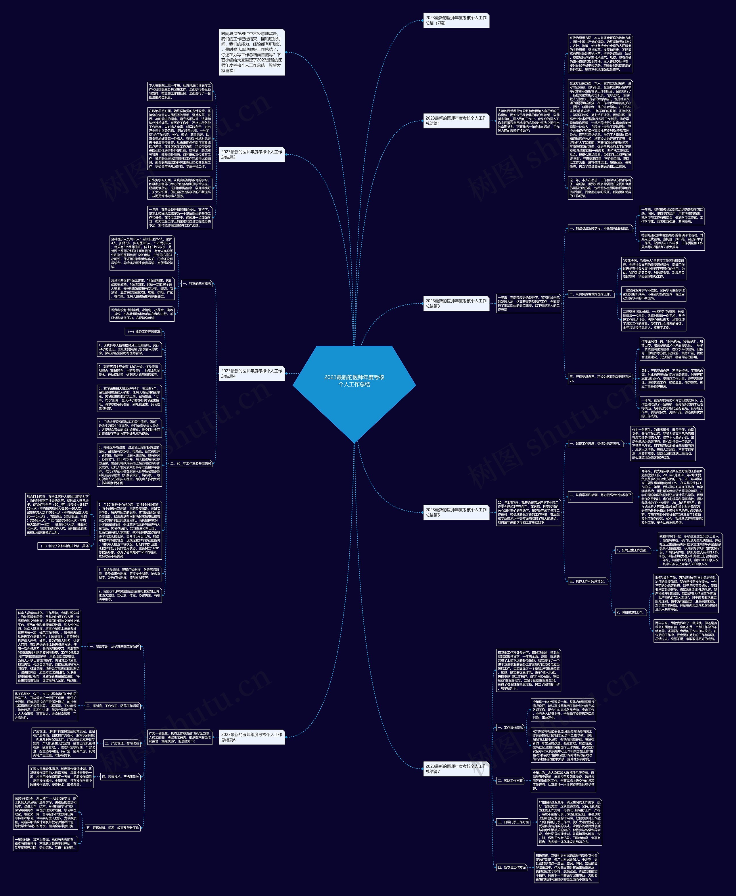 2023最新的医师年度考核个人工作总结思维导图