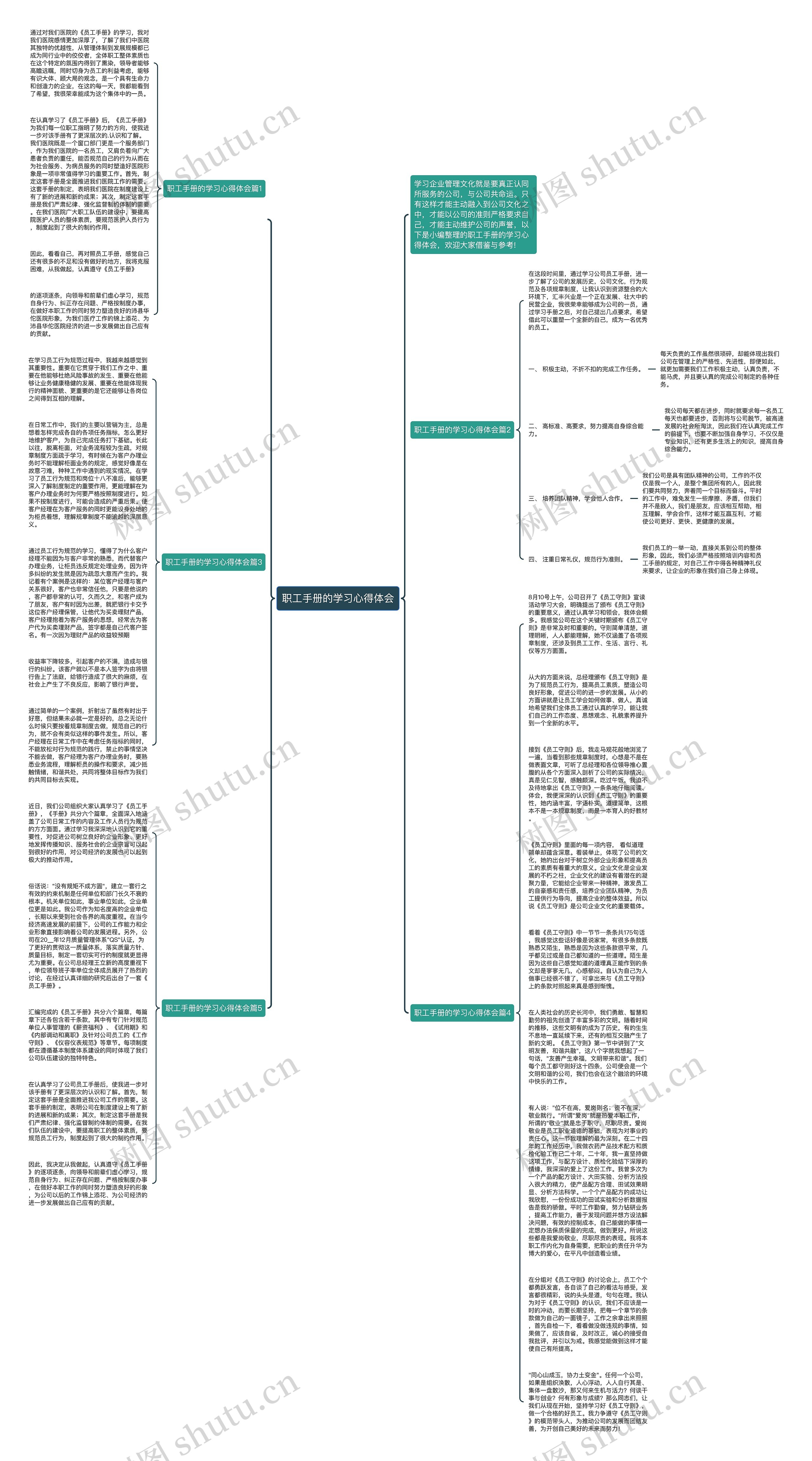 职工手册的学习心得体会思维导图