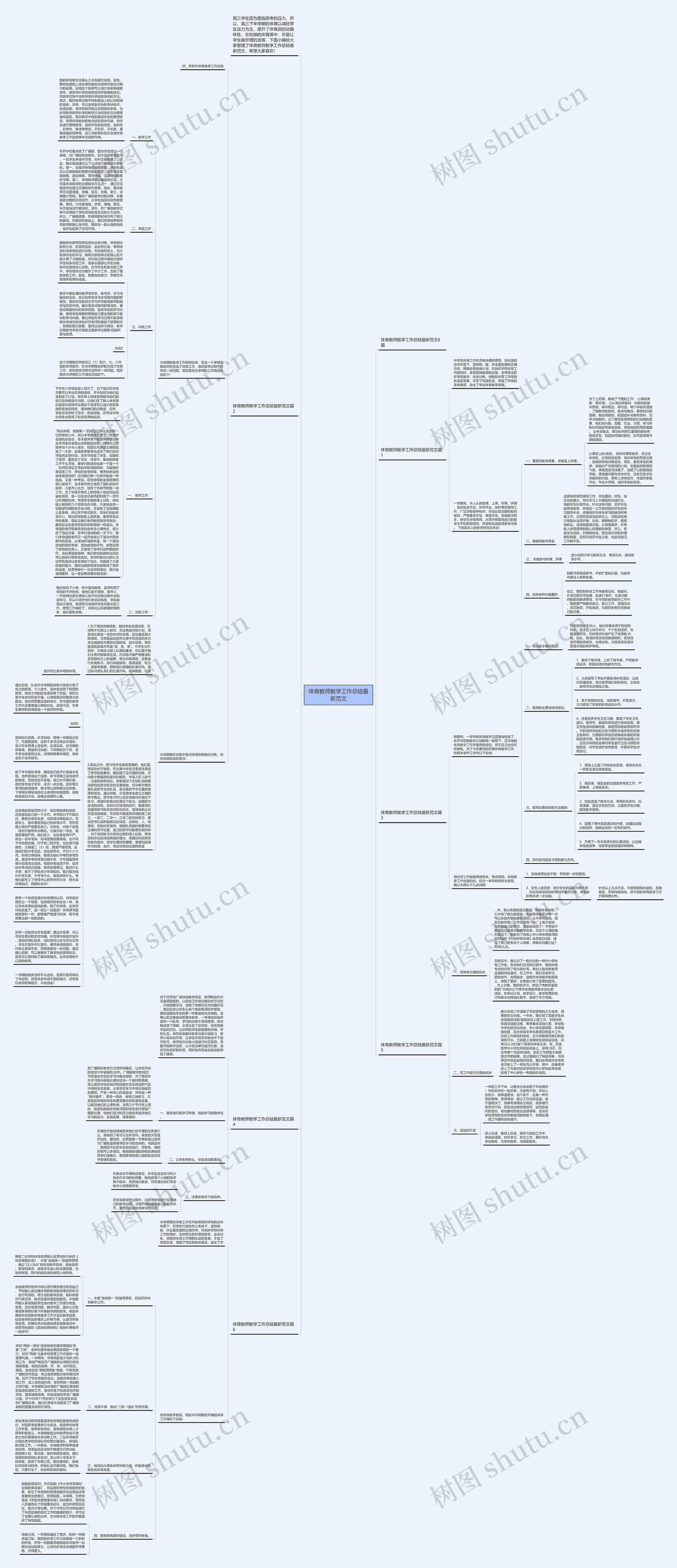 体育教师教学工作总结最新范文思维导图