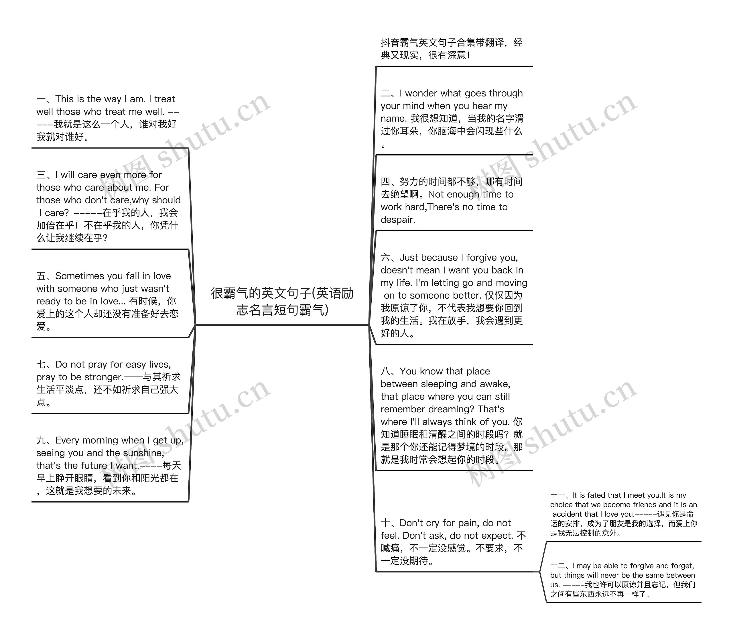 很霸气的英文句子(英语励志名言短句霸气)思维导图