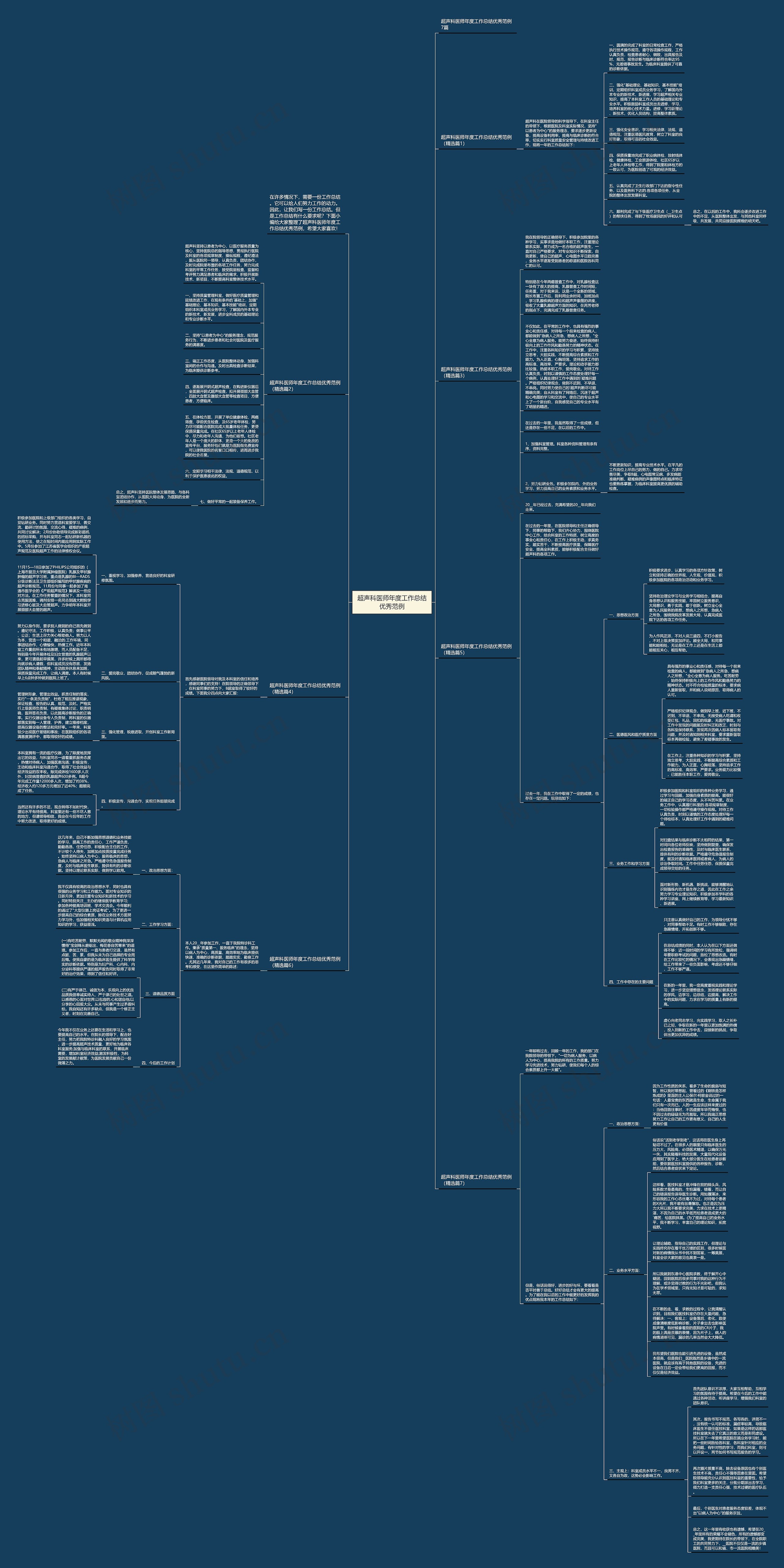 超声科医师年度工作总结优秀范例思维导图