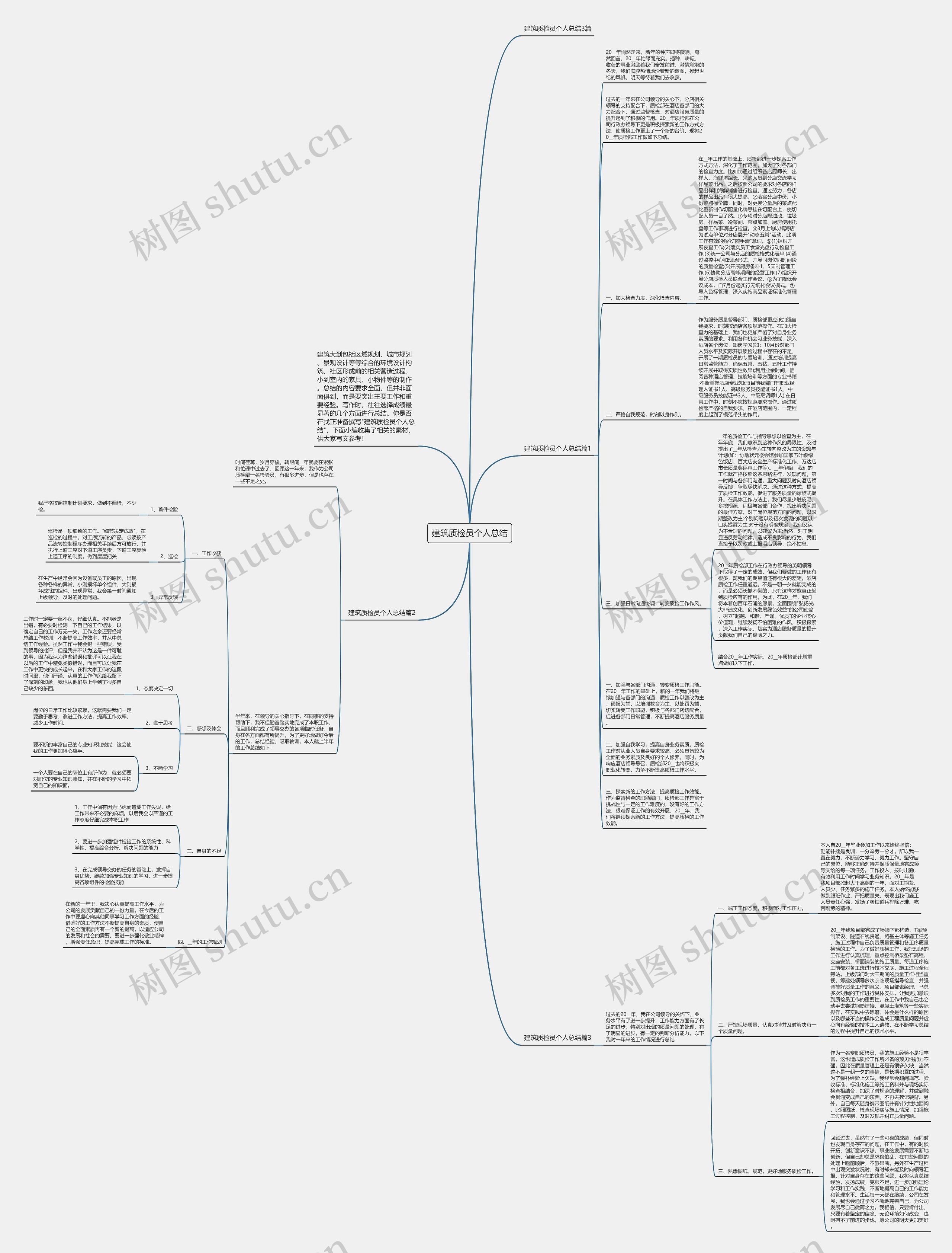 建筑质检员个人总结思维导图
