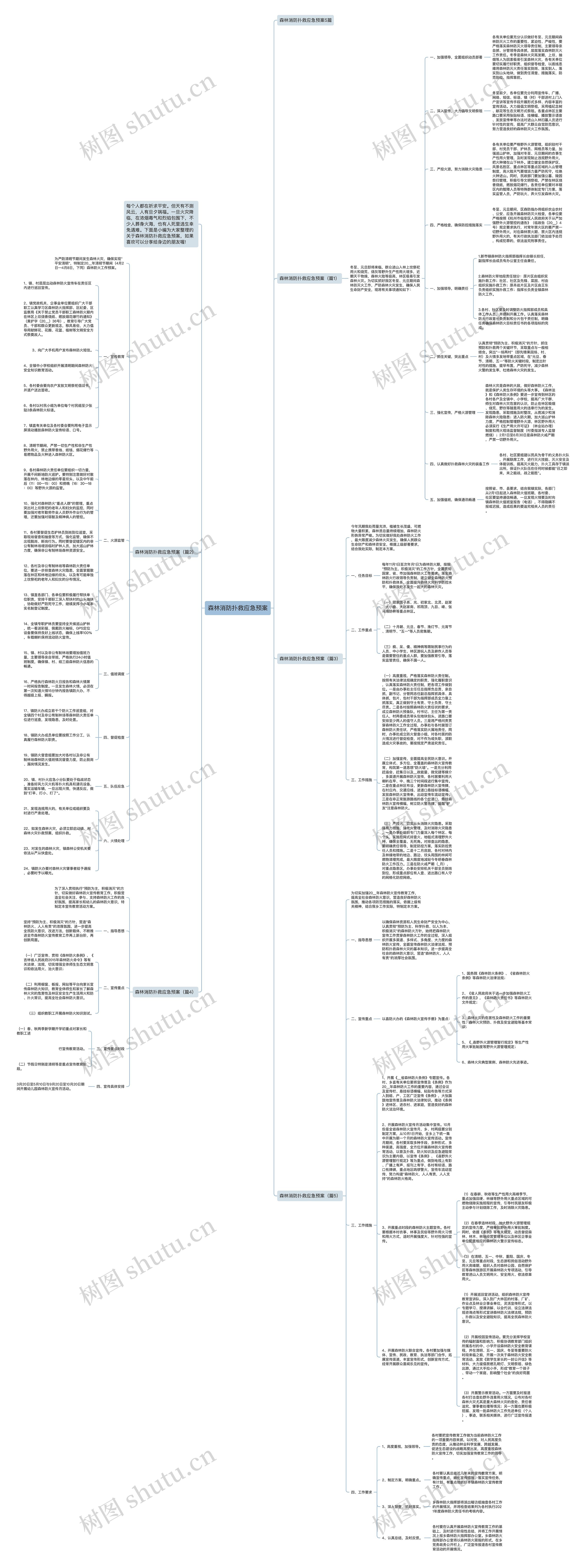 森林消防扑救应急预案思维导图