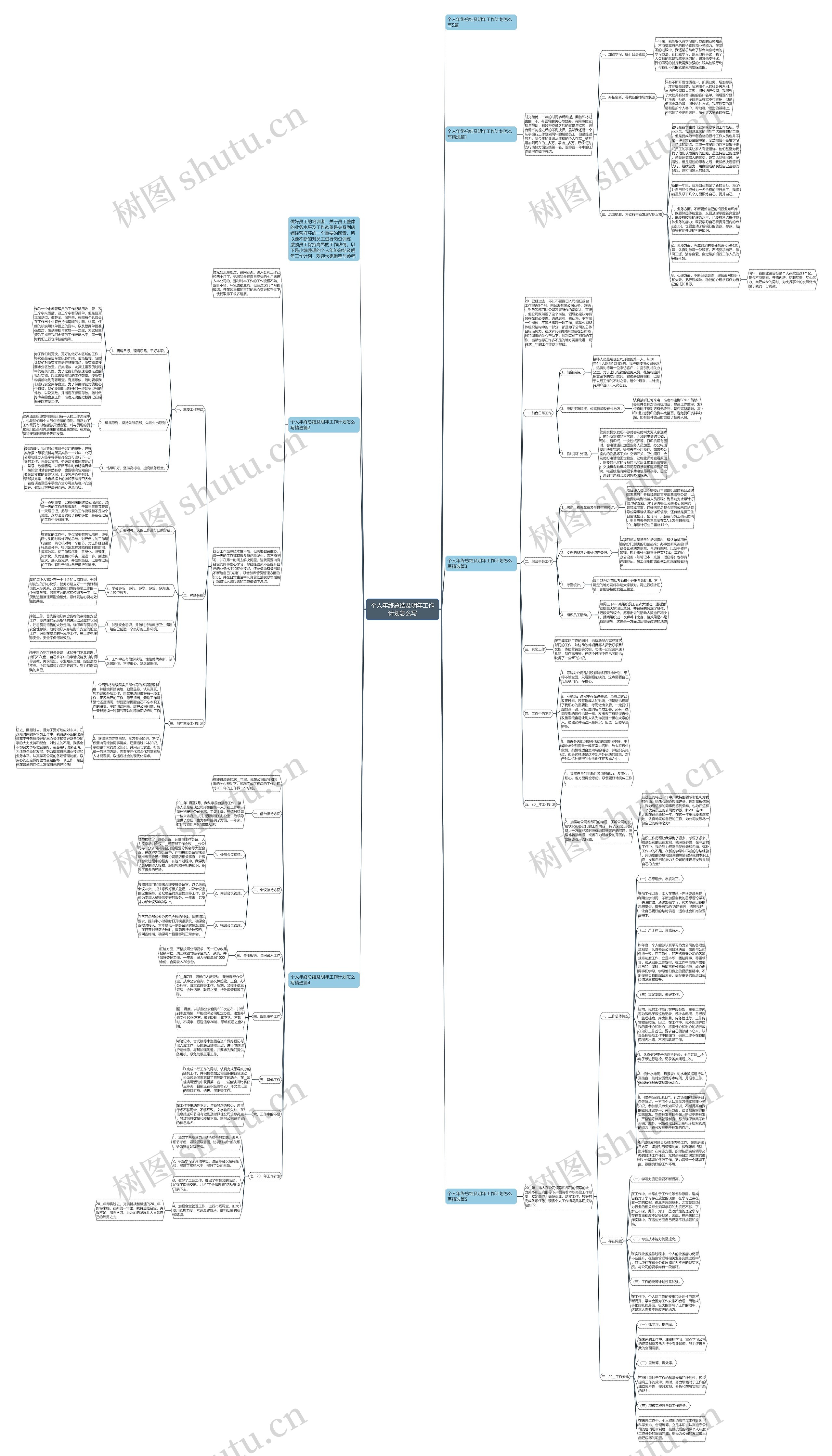 个人年终总结及明年工作计划怎么写思维导图