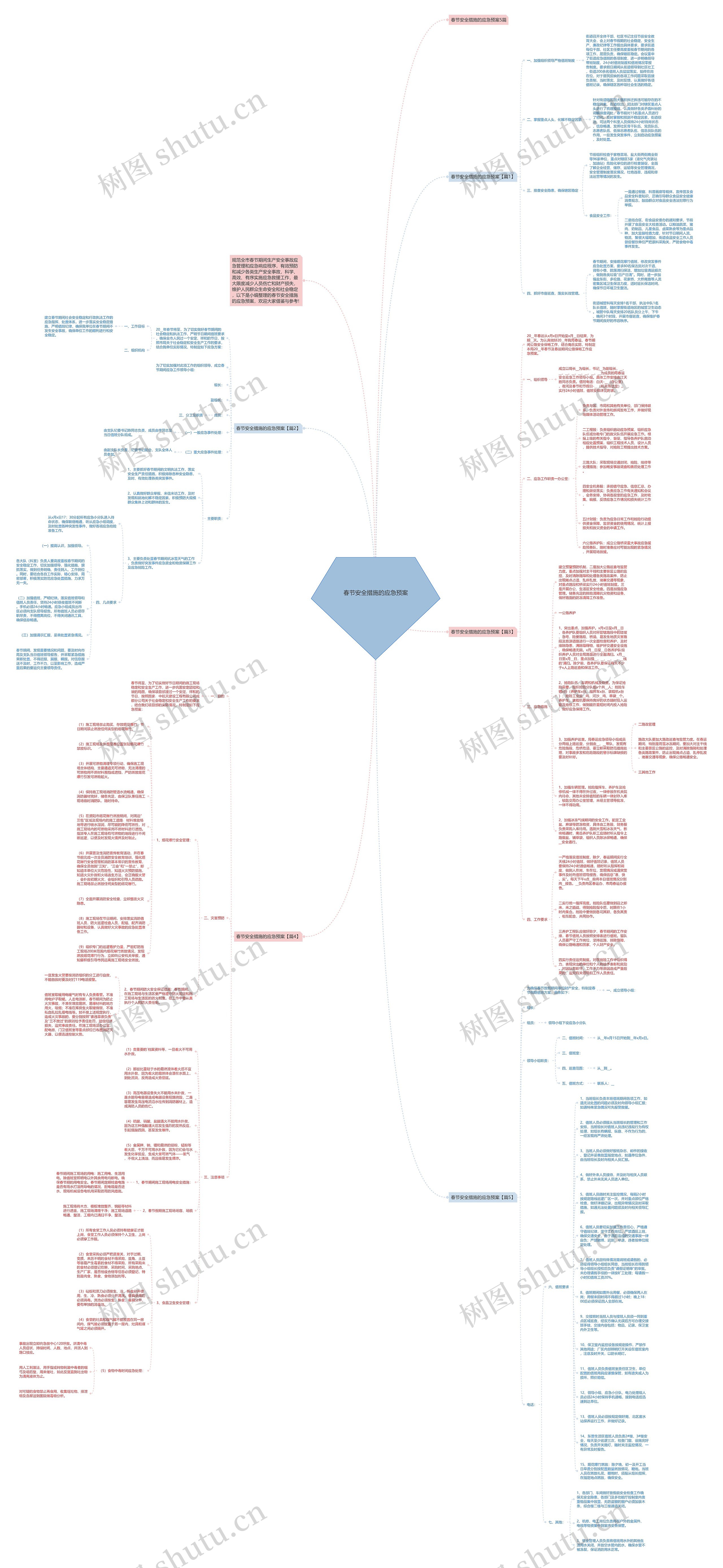 春节安全措施的应急预案思维导图