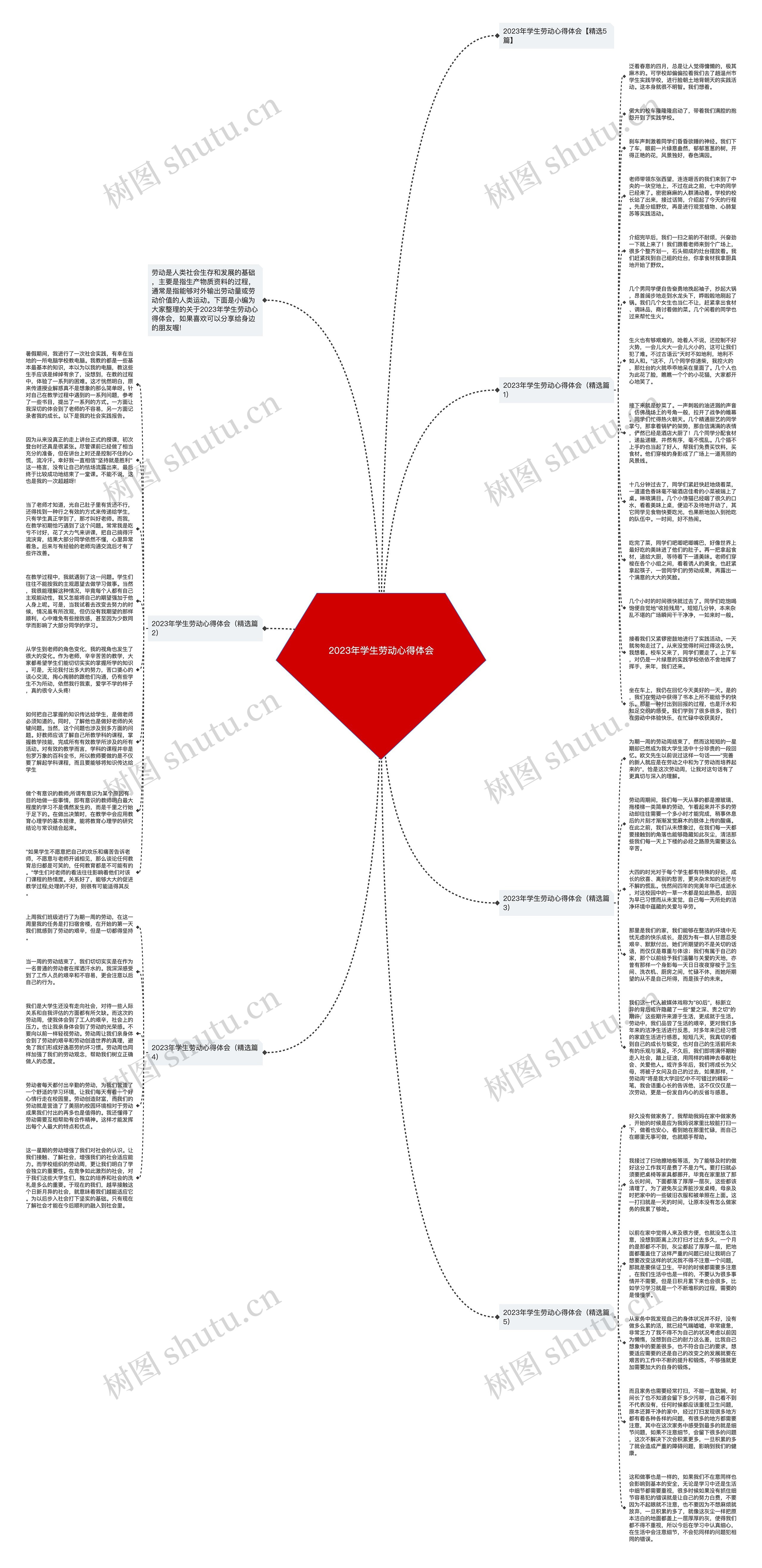 2023年学生劳动心得体会思维导图