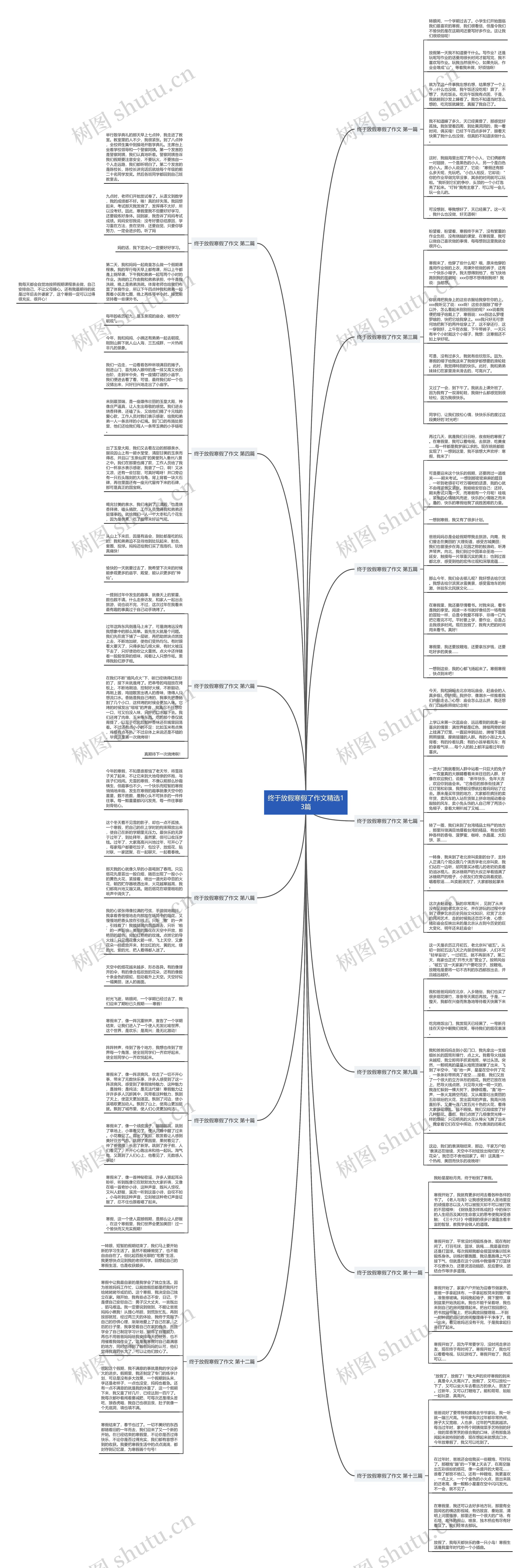 终于放假寒假了作文精选13篇思维导图