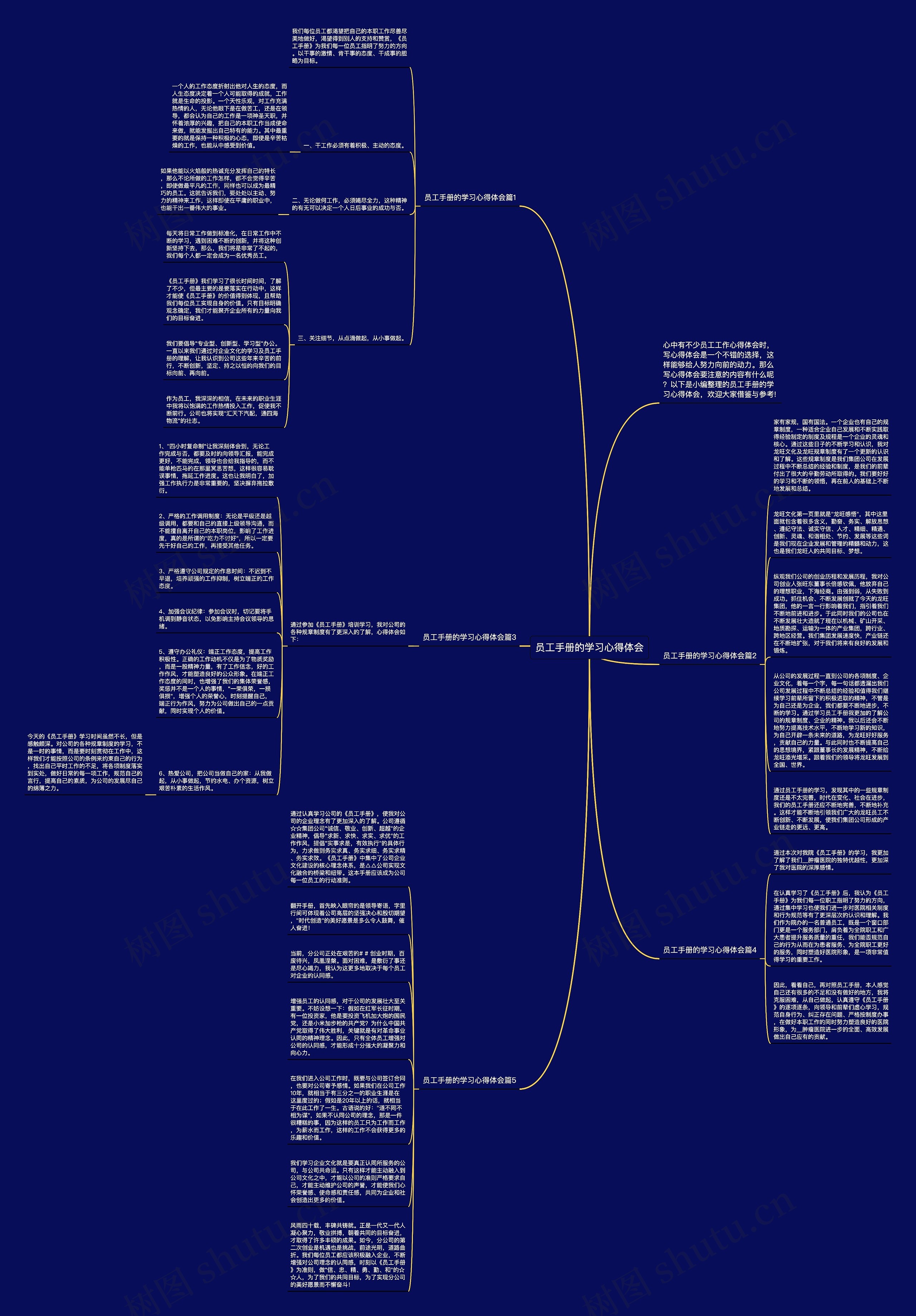 员工手册的学习心得体会思维导图