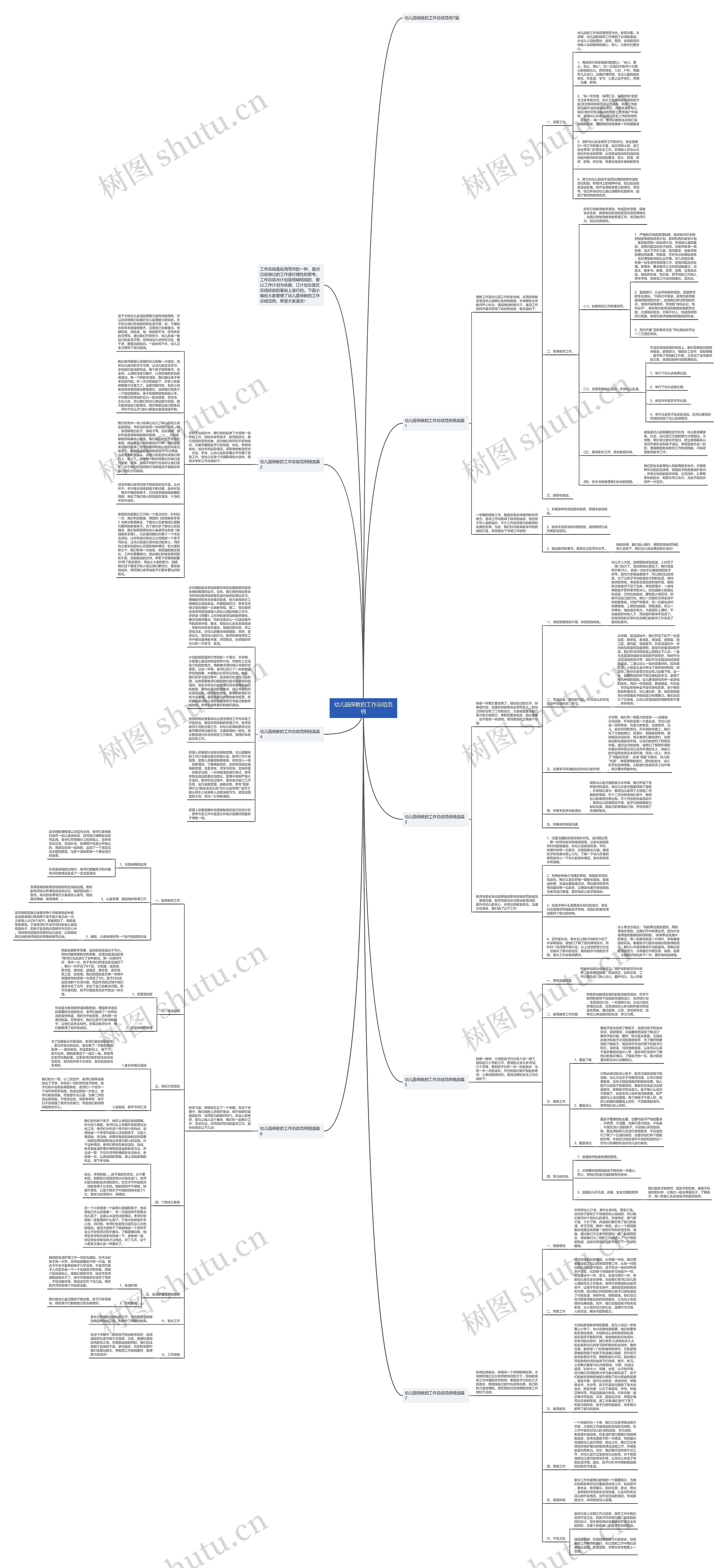 幼儿园保教的工作总结范例思维导图