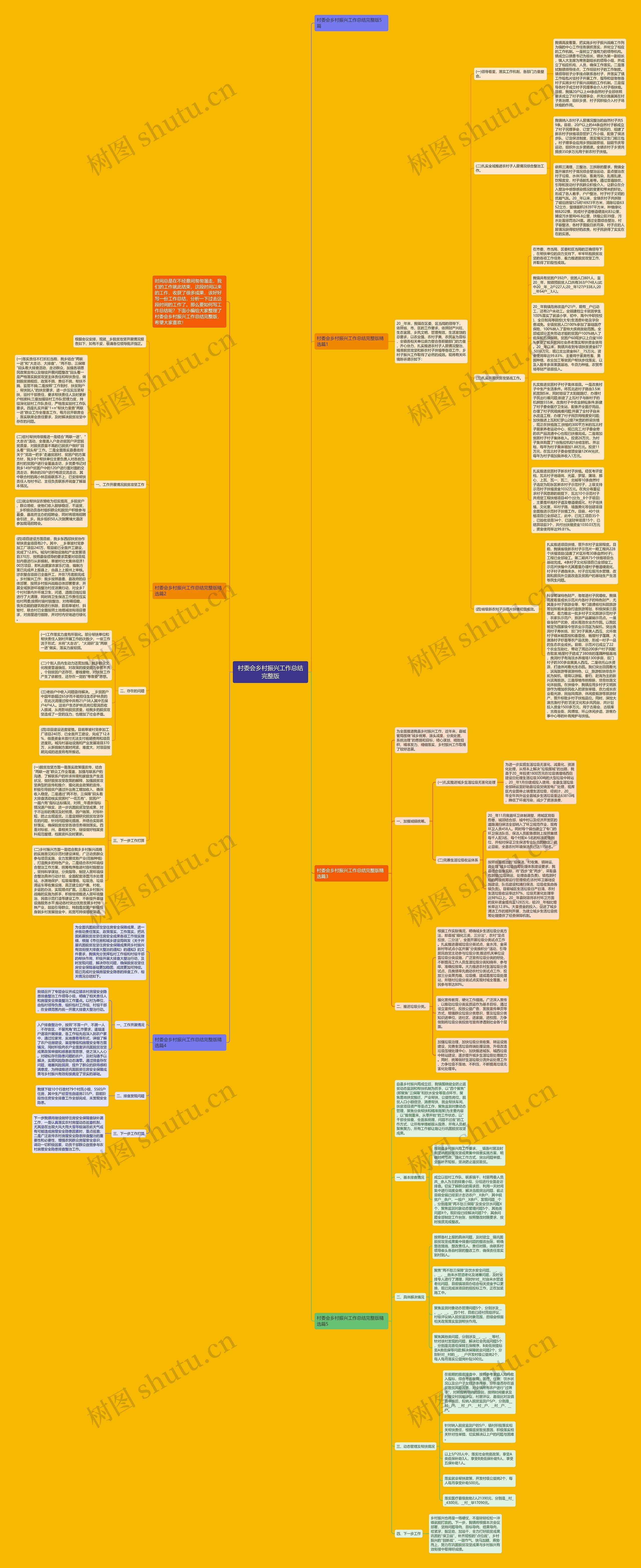 村委会乡村振兴工作总结完整版思维导图