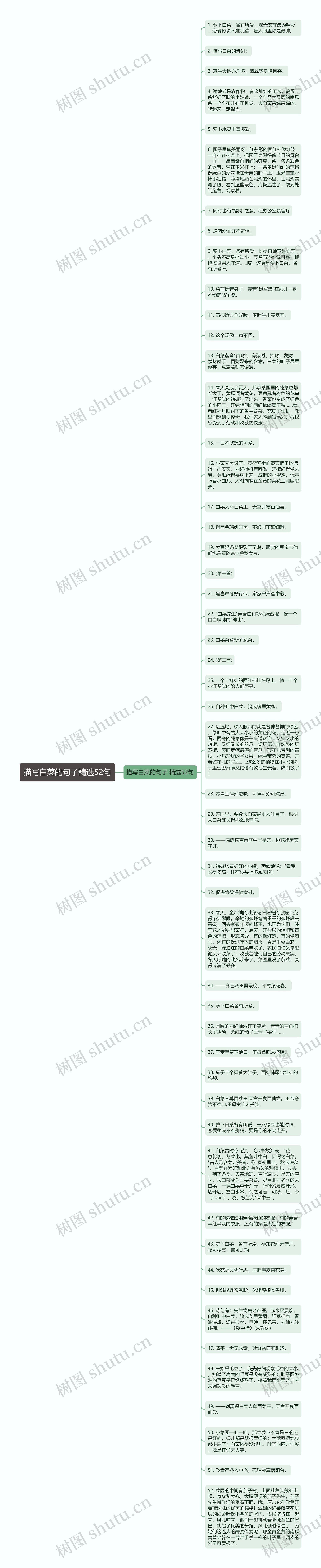 描写白菜的句子精选52句思维导图