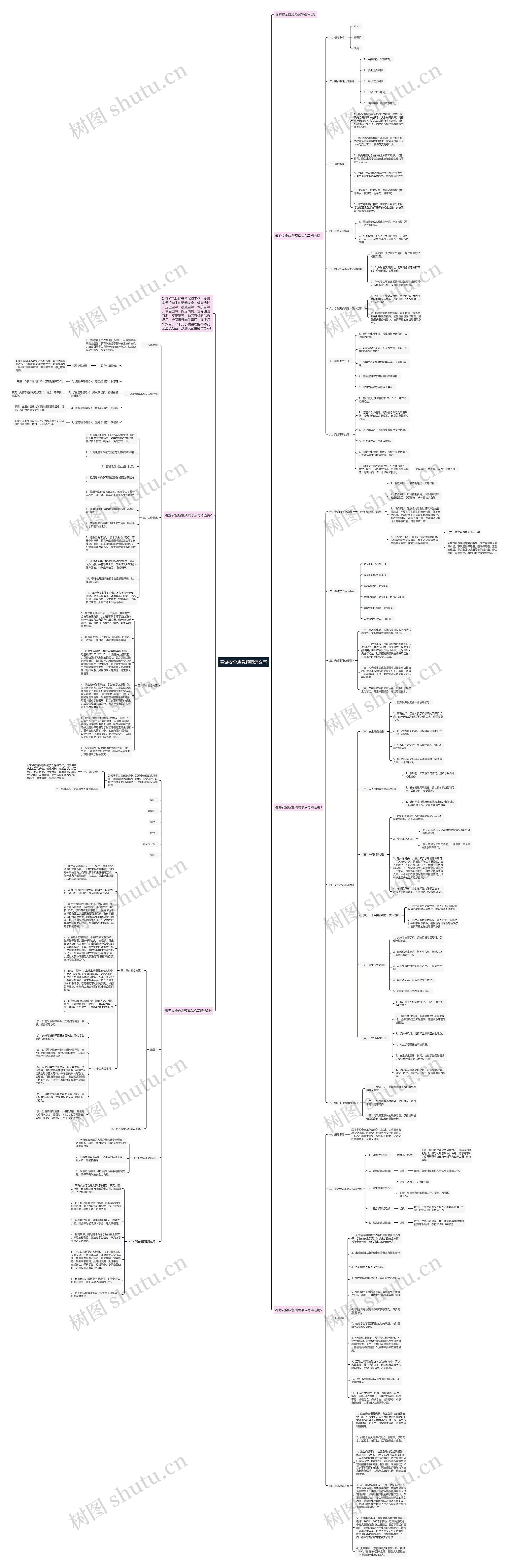 春游安全应急预案怎么写思维导图