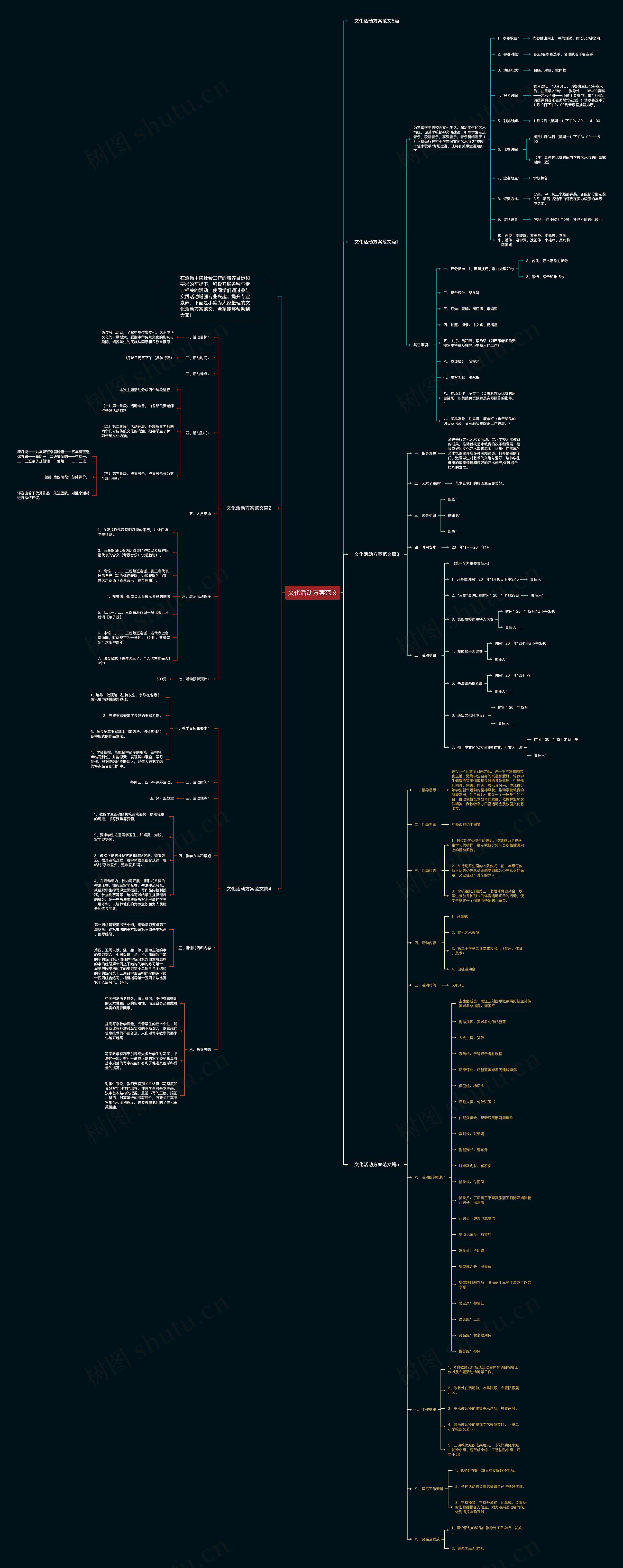 文化活动方案范文思维导图