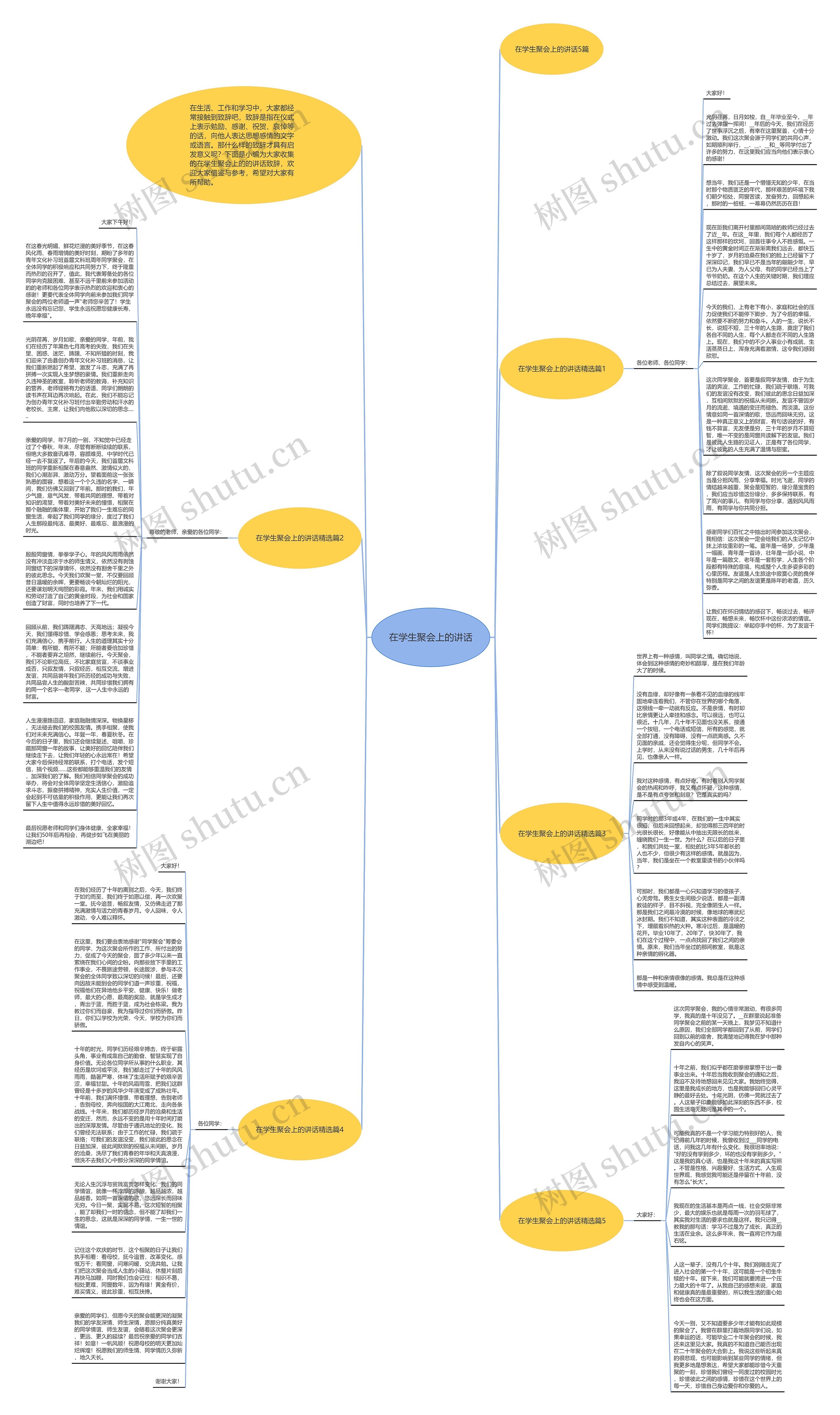 在学生聚会上的讲话思维导图