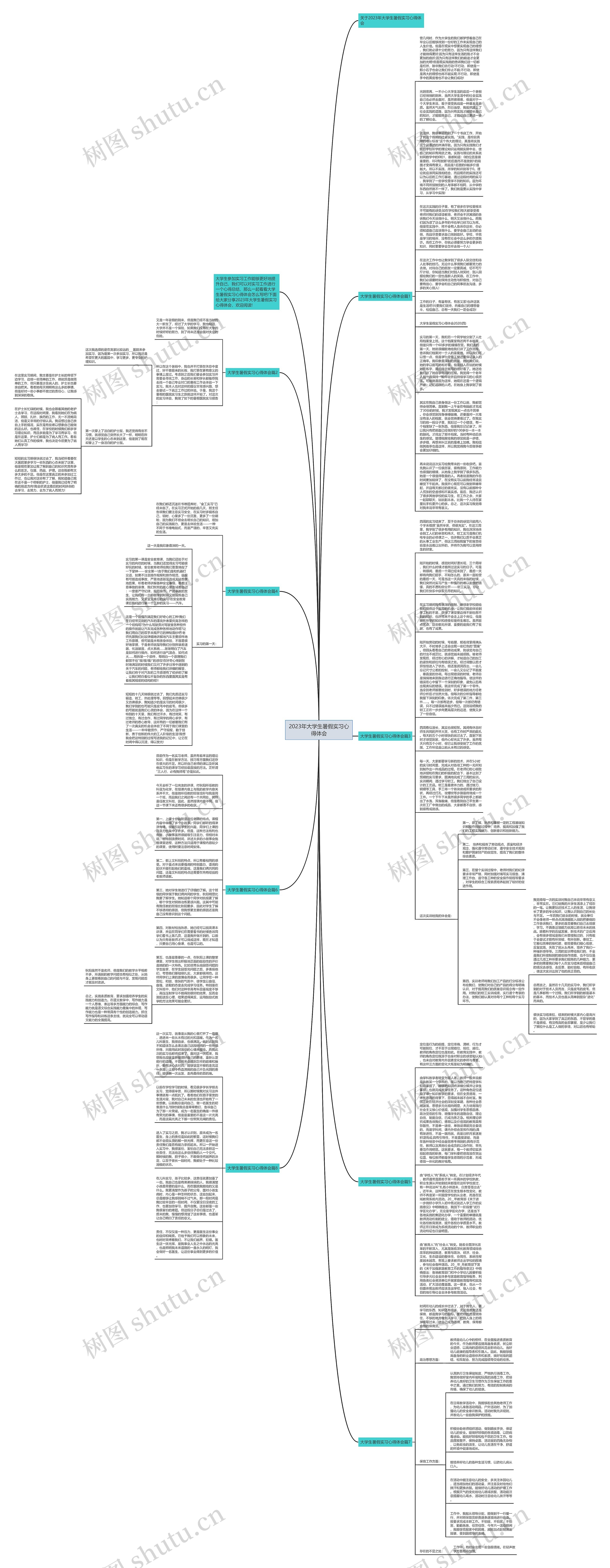 2023年大学生暑假实习心得体会思维导图