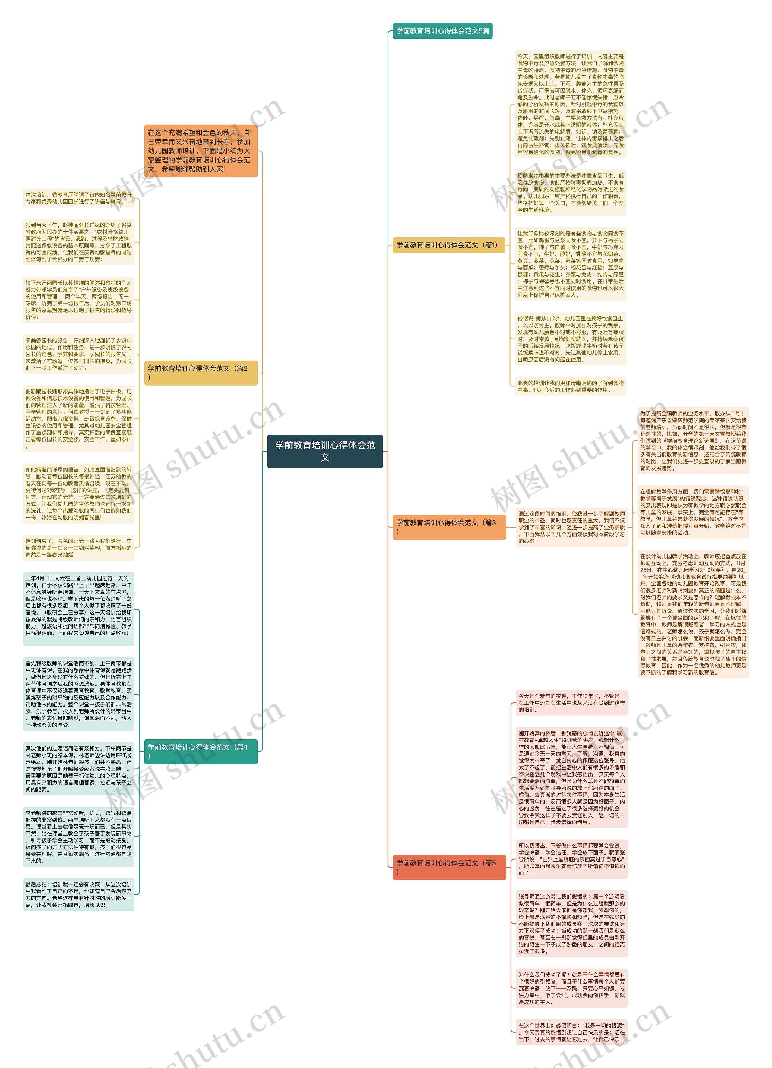 学前教育培训心得体会范文思维导图