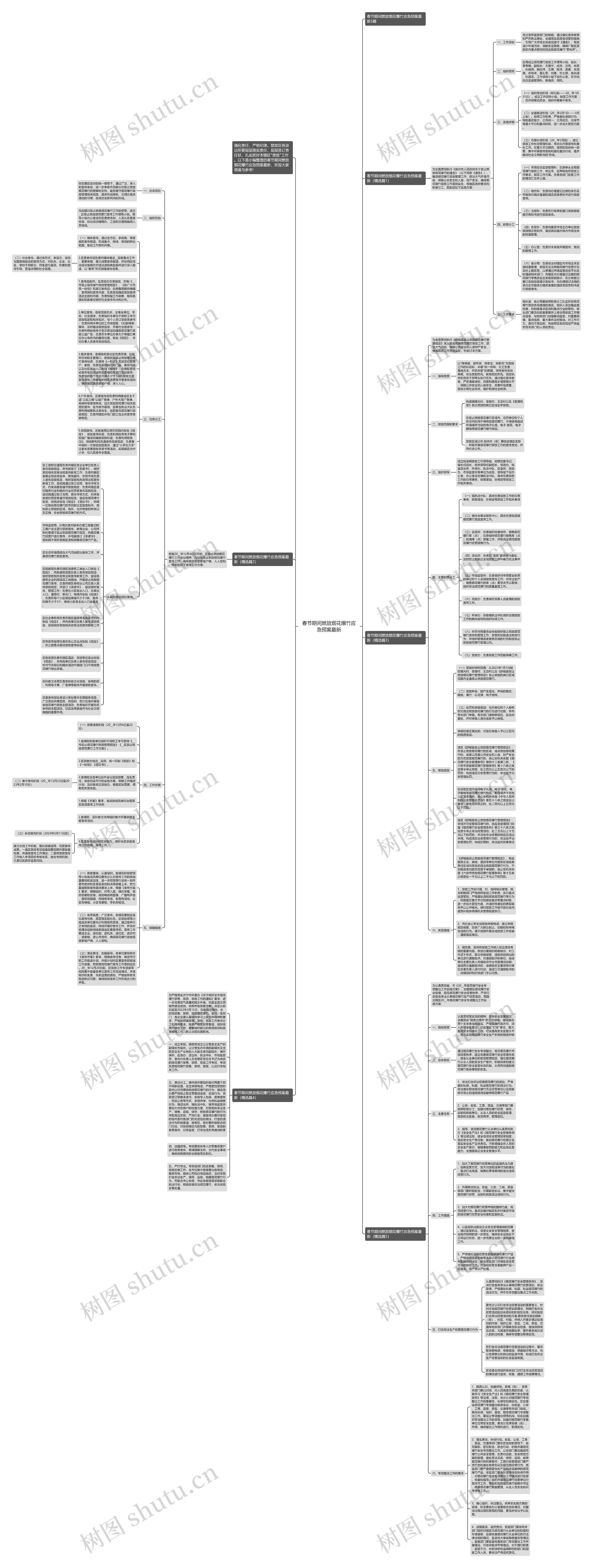 春节期间燃放烟花爆竹应急预案最新思维导图