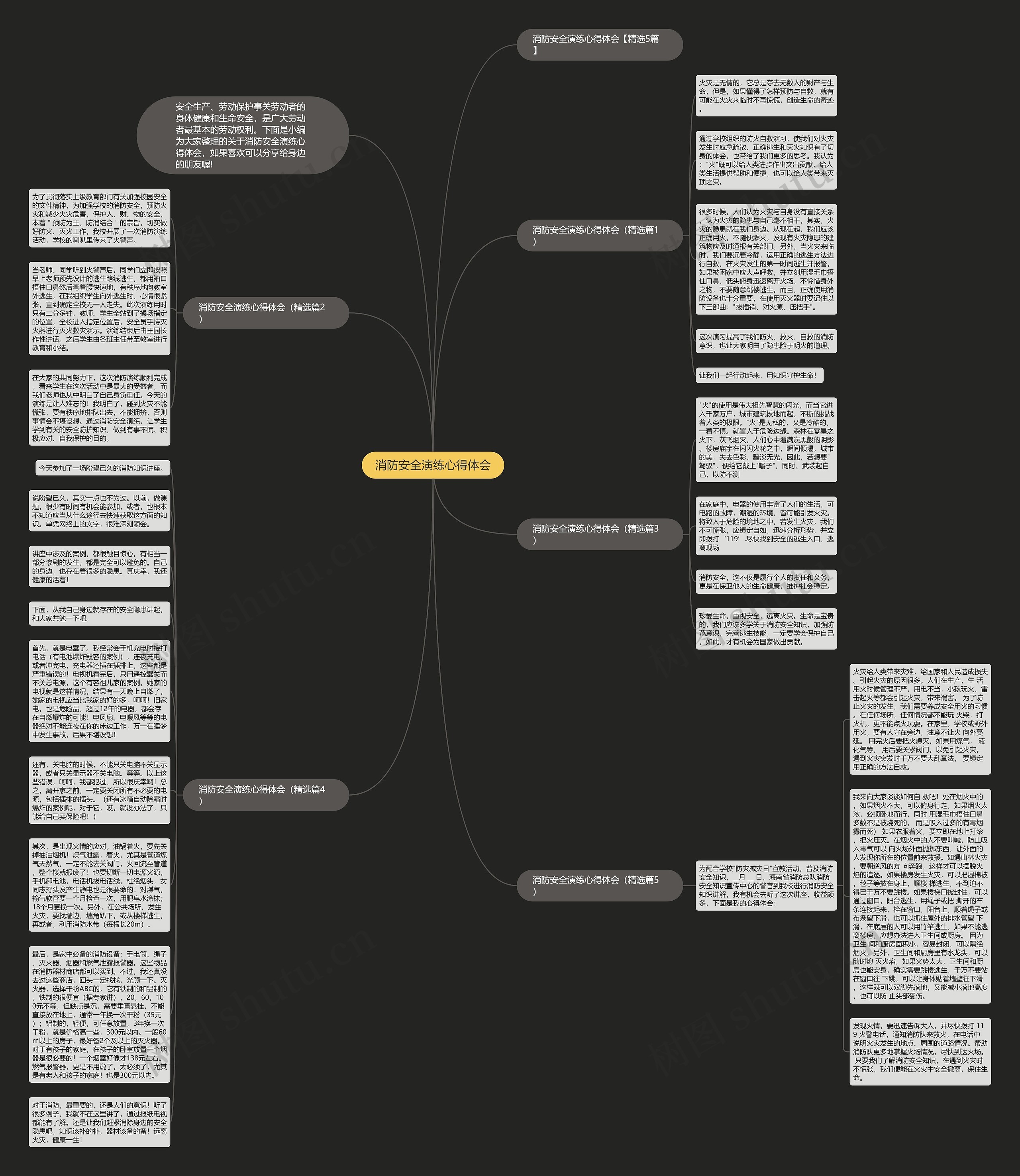 消防安全演练心得体会思维导图