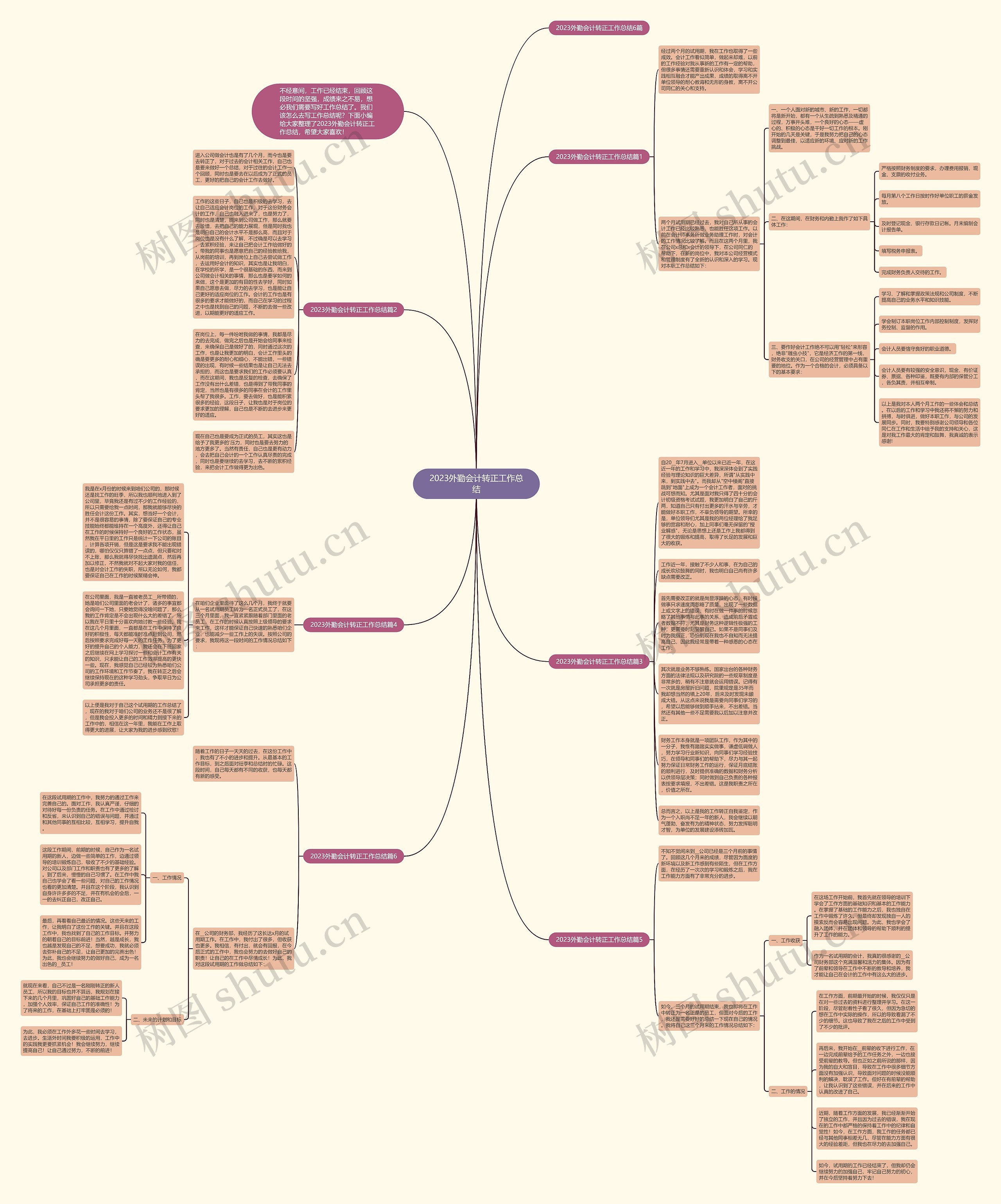 2023外勤会计转正工作总结思维导图