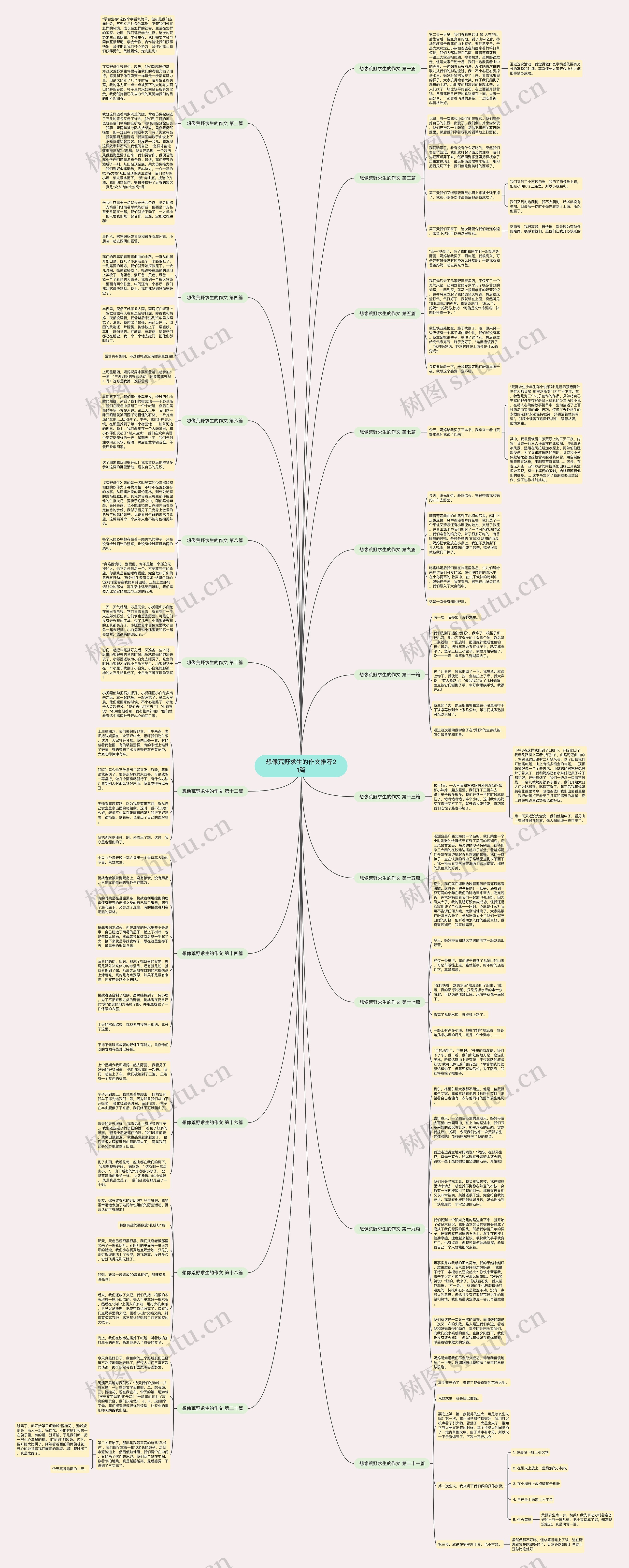 想像荒野求生的作文推荐21篇思维导图