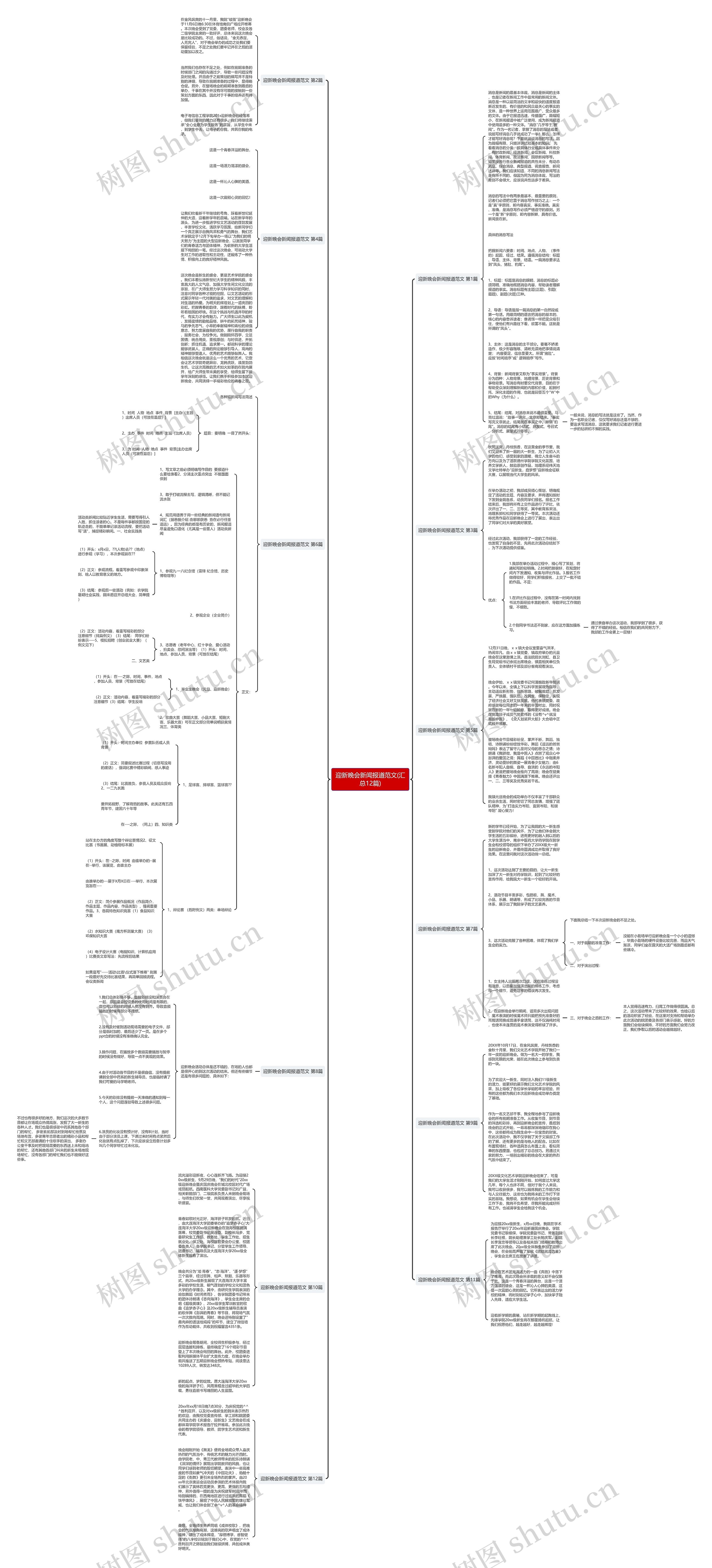 迎新晚会新闻报道范文(汇总12篇)思维导图
