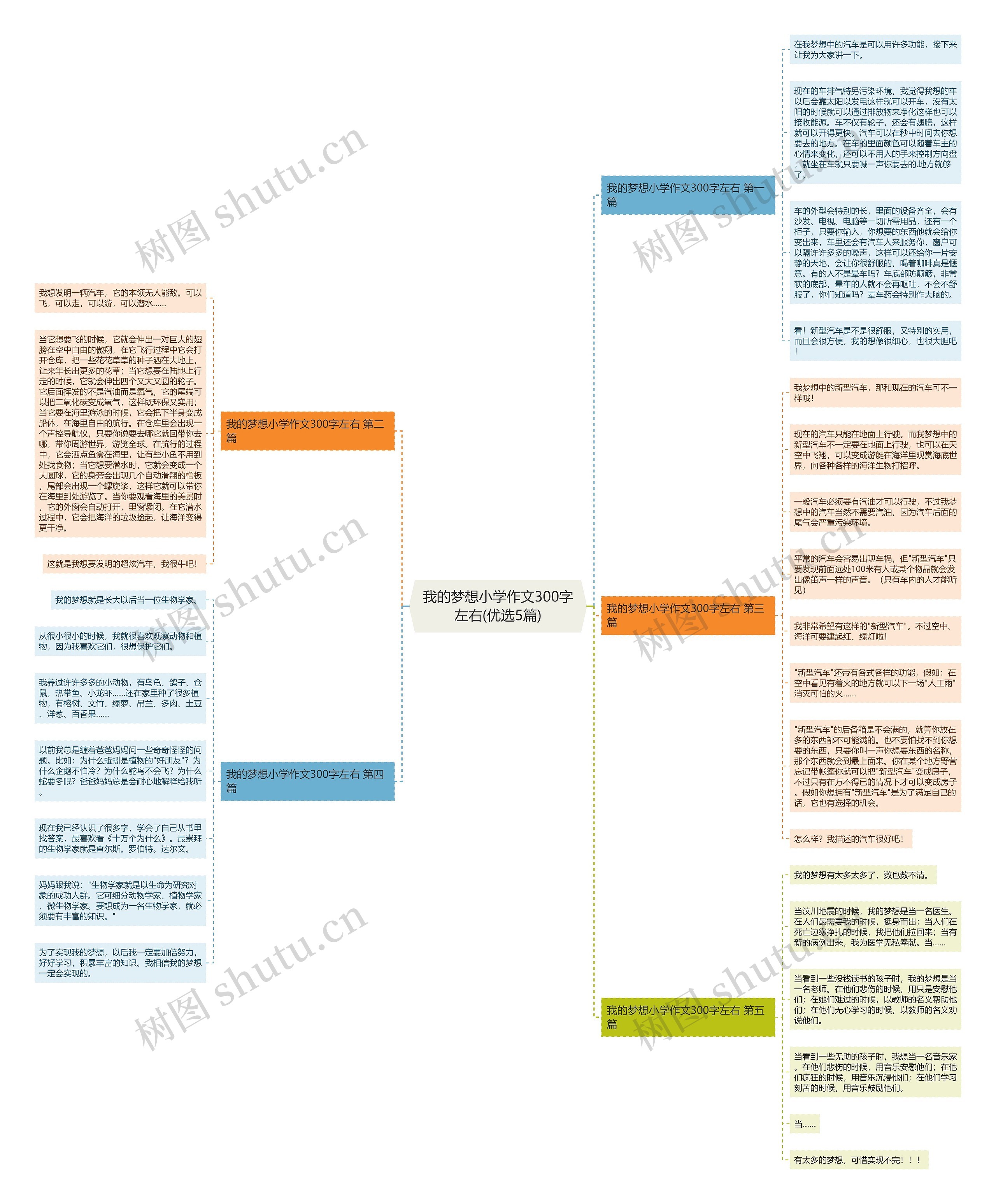 我的梦想小学作文300字左右(优选5篇)思维导图