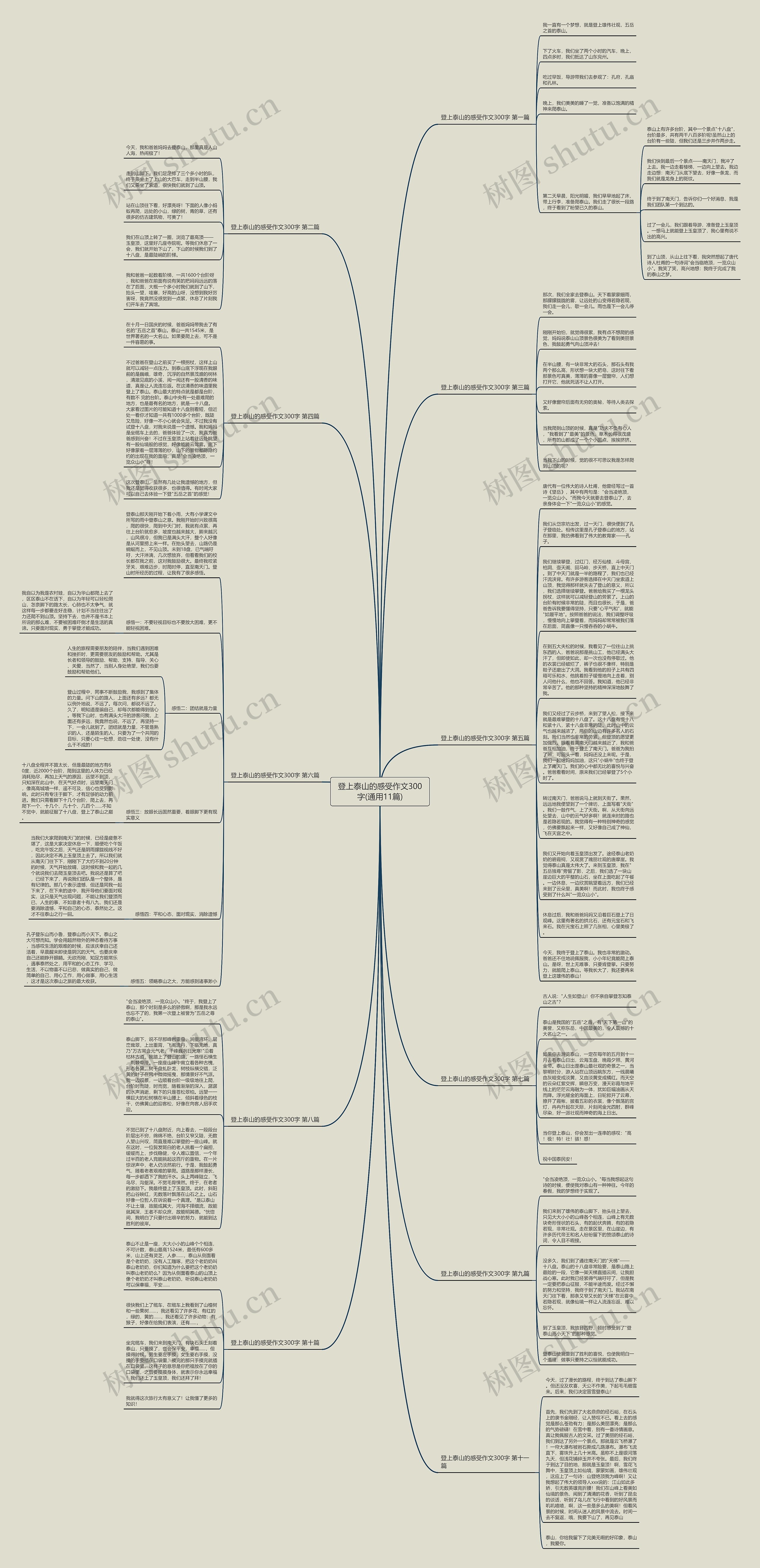 登上泰山的感受作文300字(通用11篇)思维导图