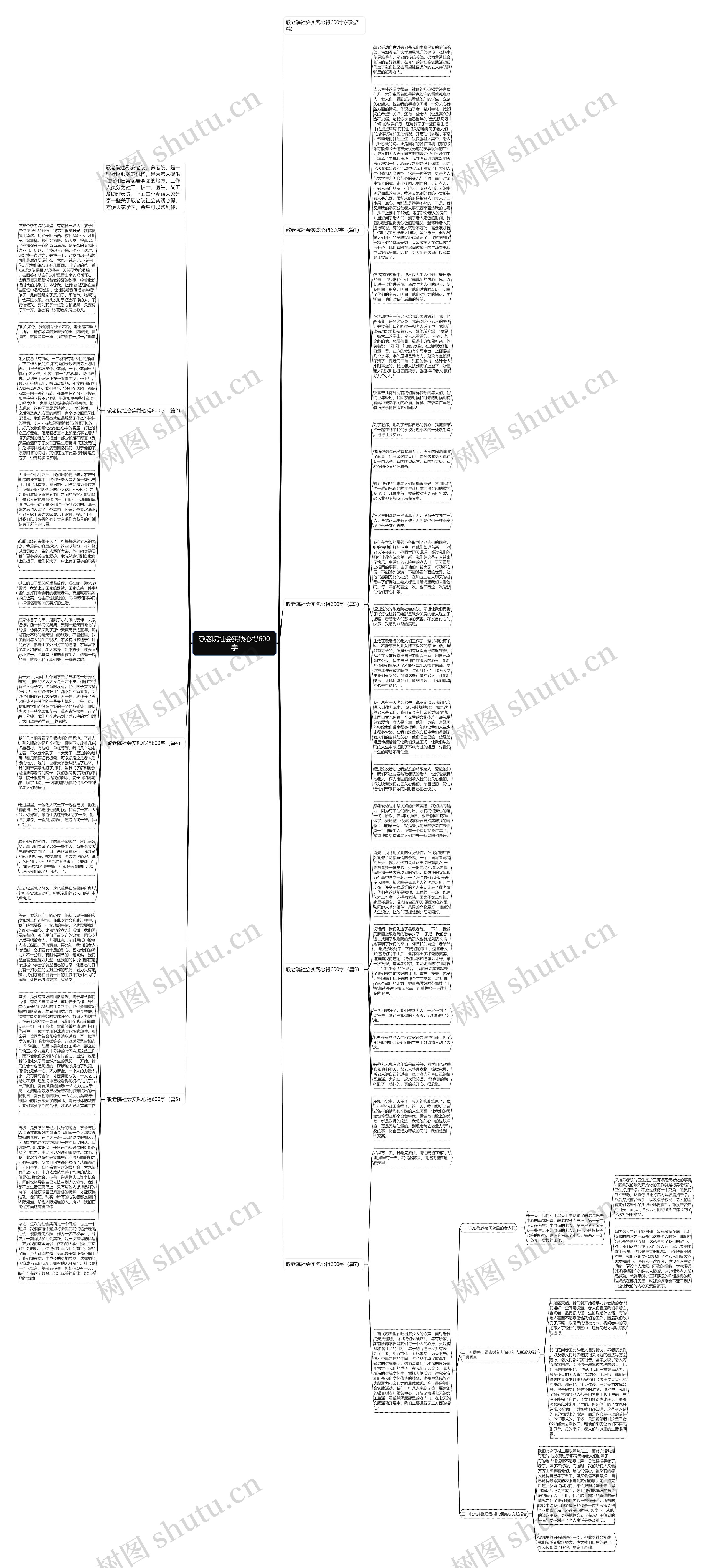 敬老院社会实践心得600字思维导图