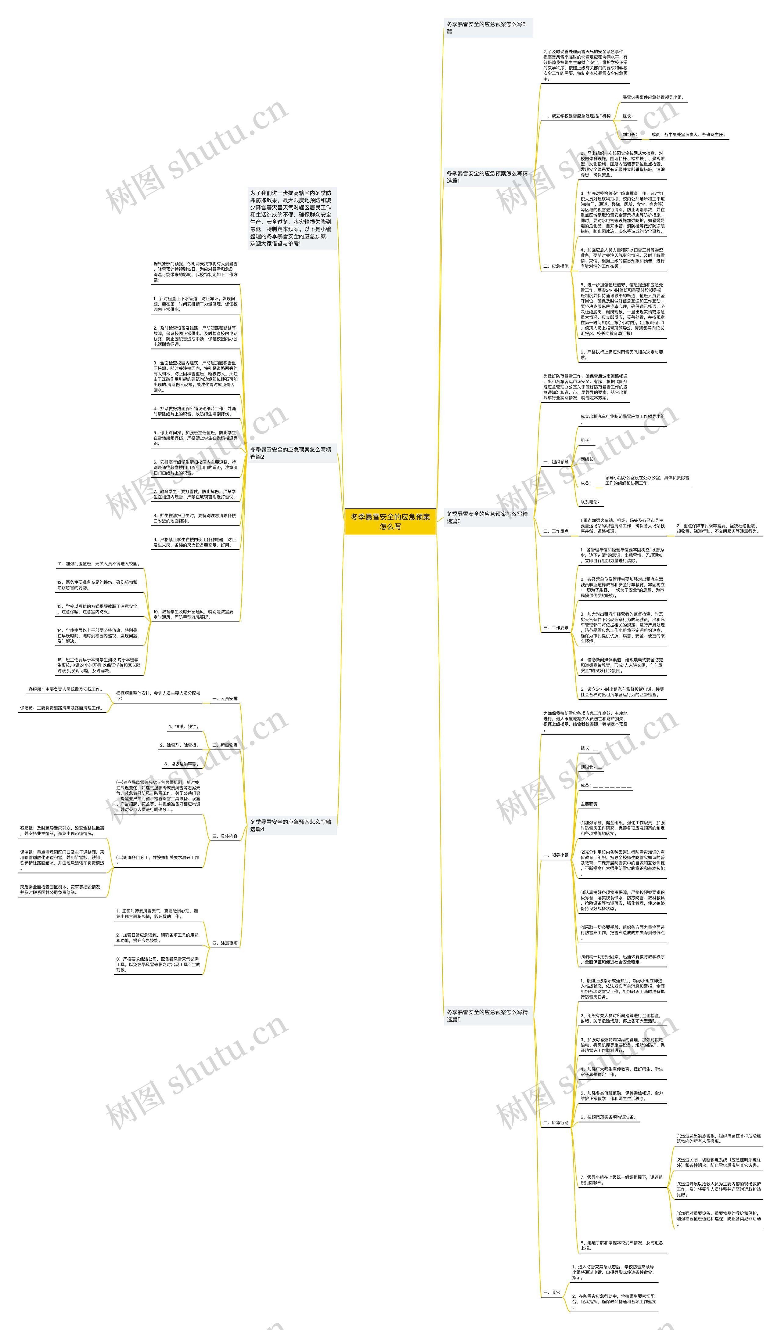 冬季暴雪安全的应急预案怎么写思维导图