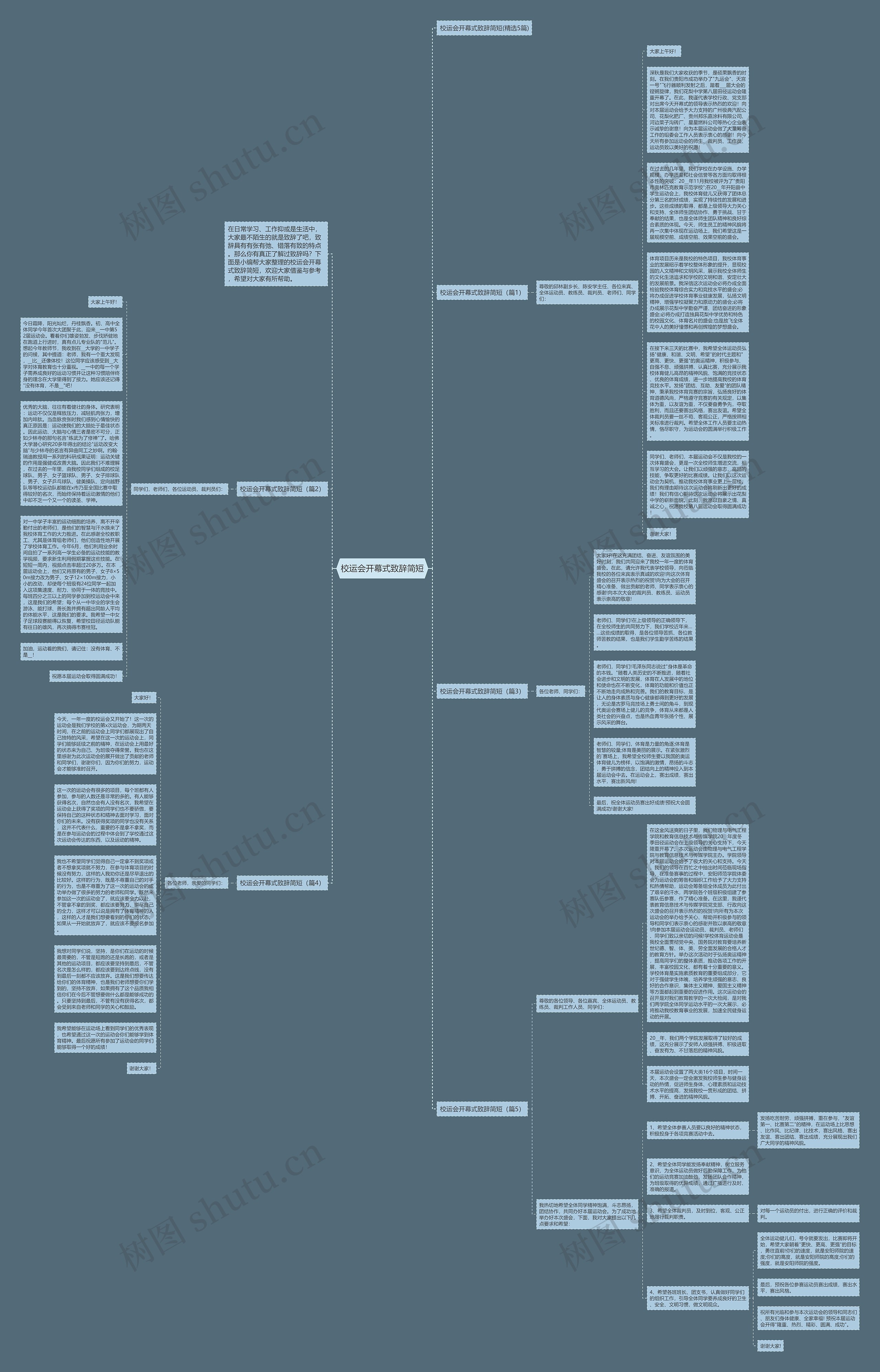 校运会开幕式致辞简短思维导图