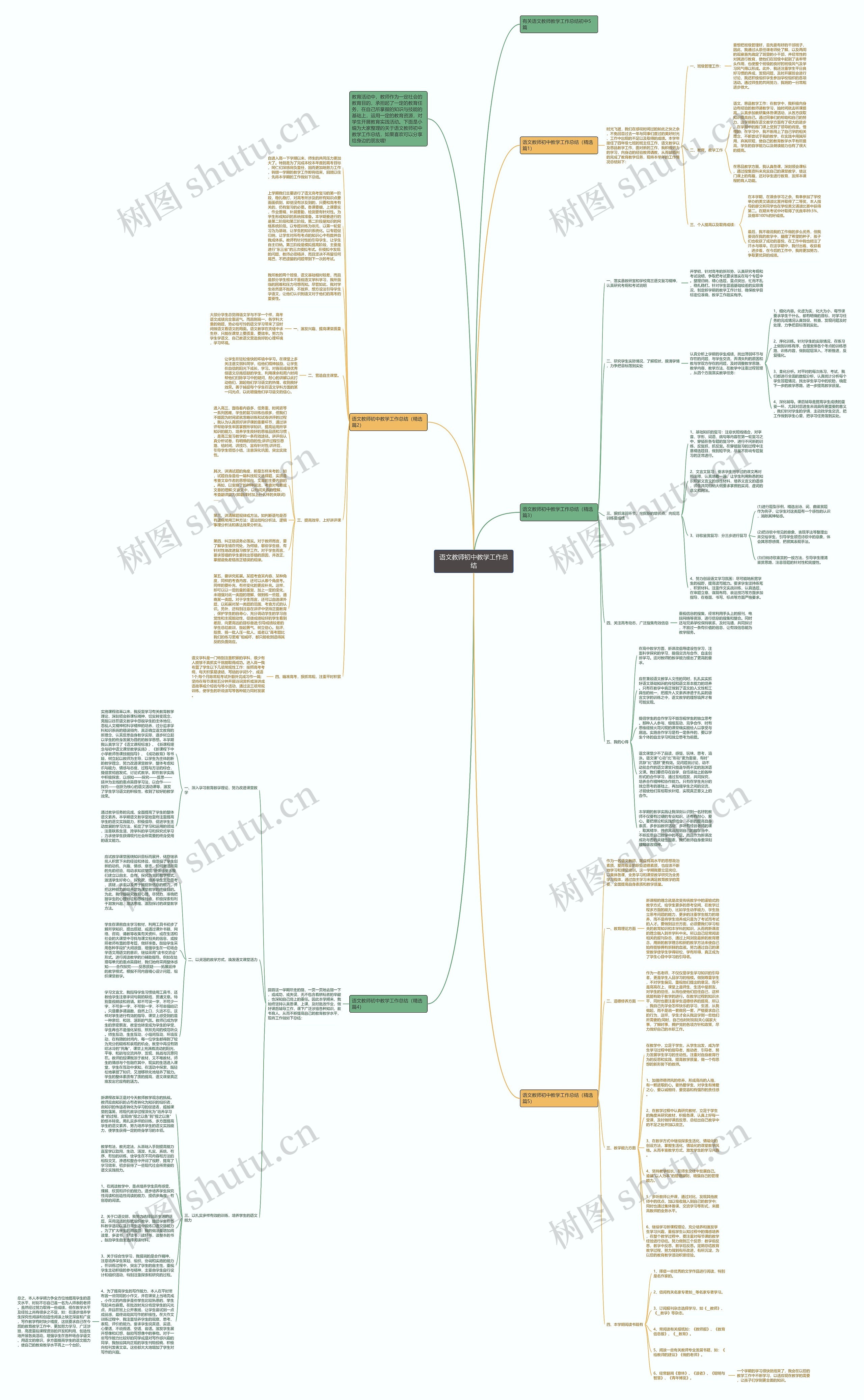 语文教师初中教学工作总结思维导图
