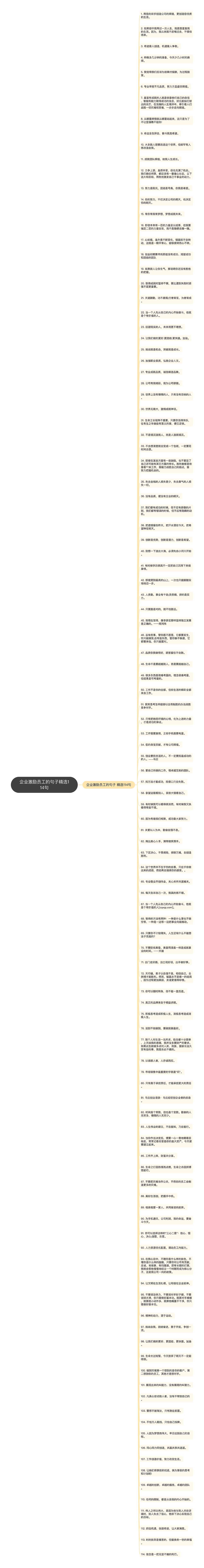 企业激励员工的句子精选114句思维导图