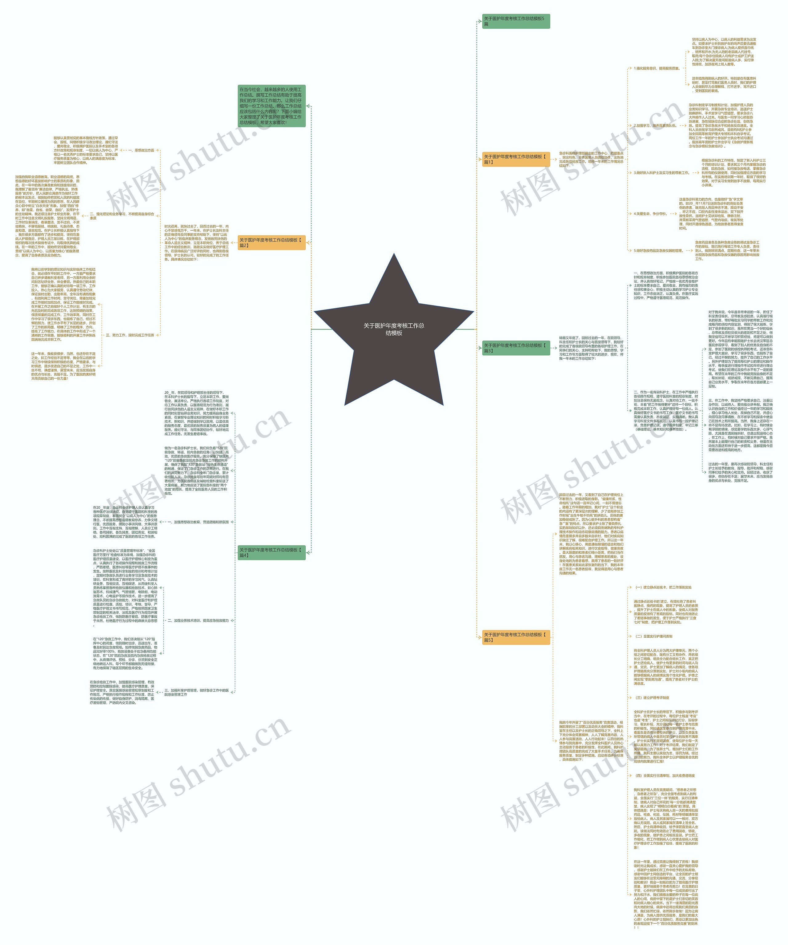 关于医护年度考核工作总结思维导图