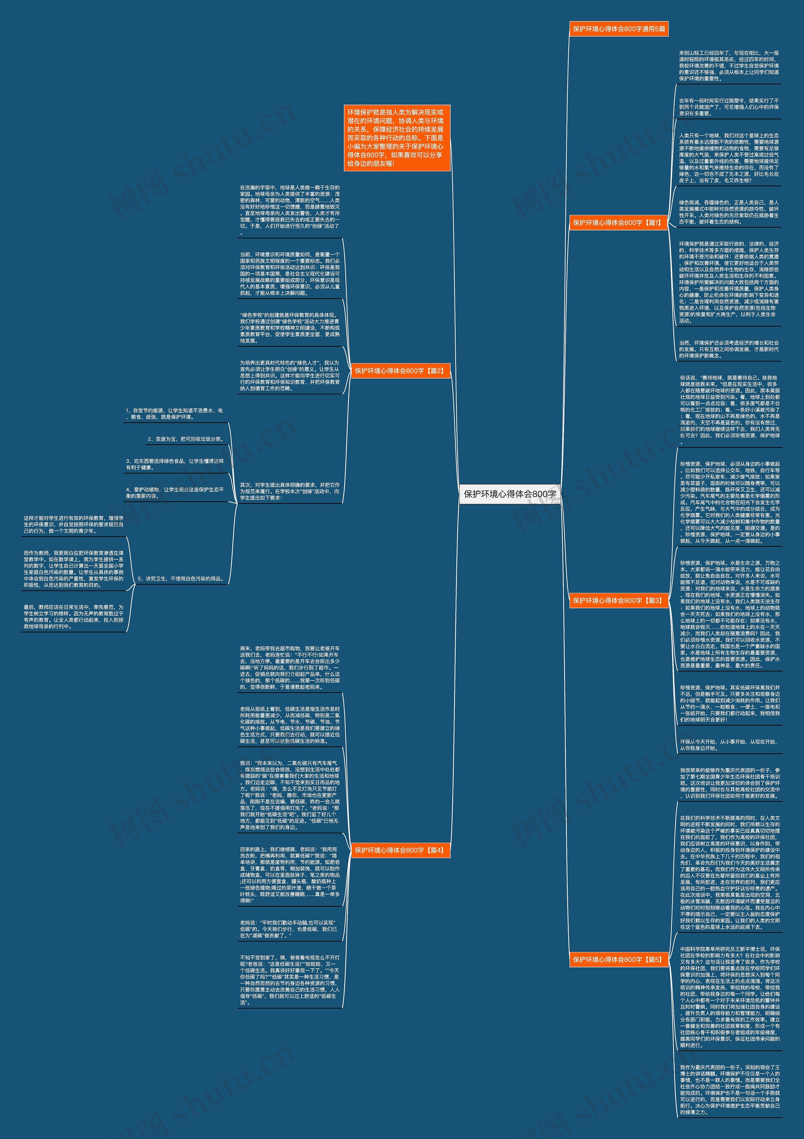 保护环境心得体会800字思维导图