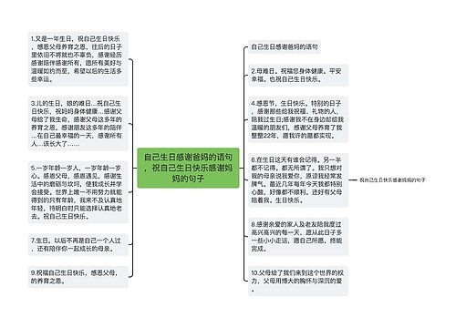 自己生日感谢爸妈的语句，祝自己生日快乐感谢妈妈的句子