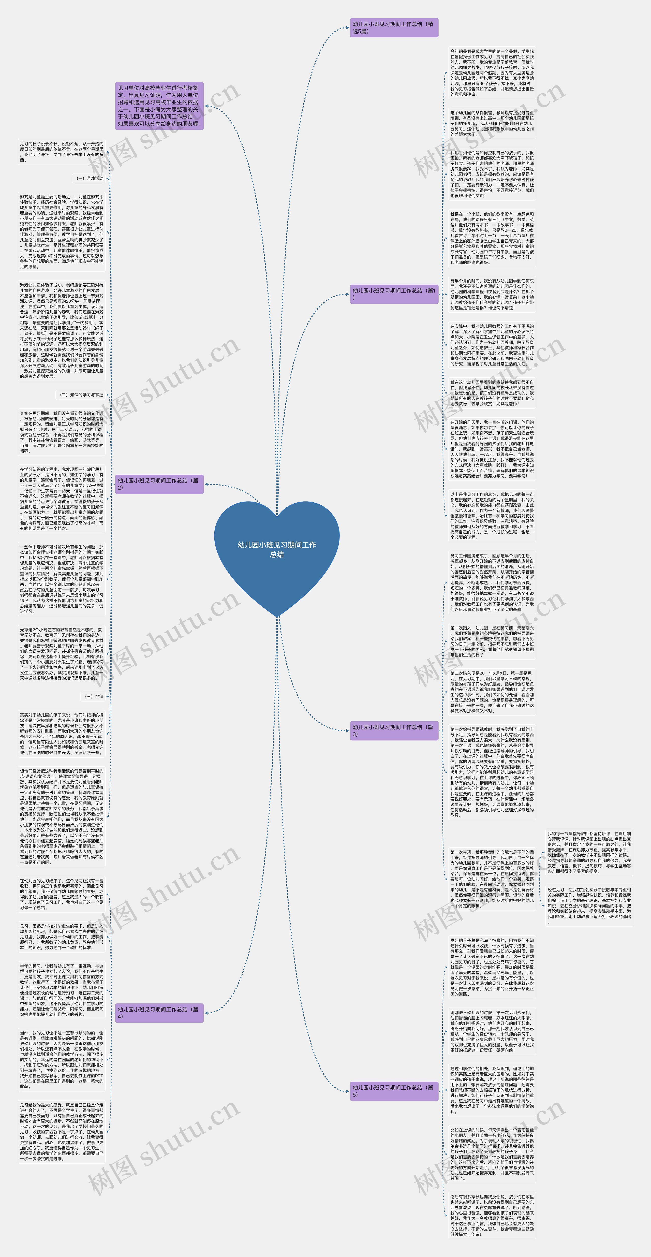 幼儿园小班见习期间工作总结思维导图