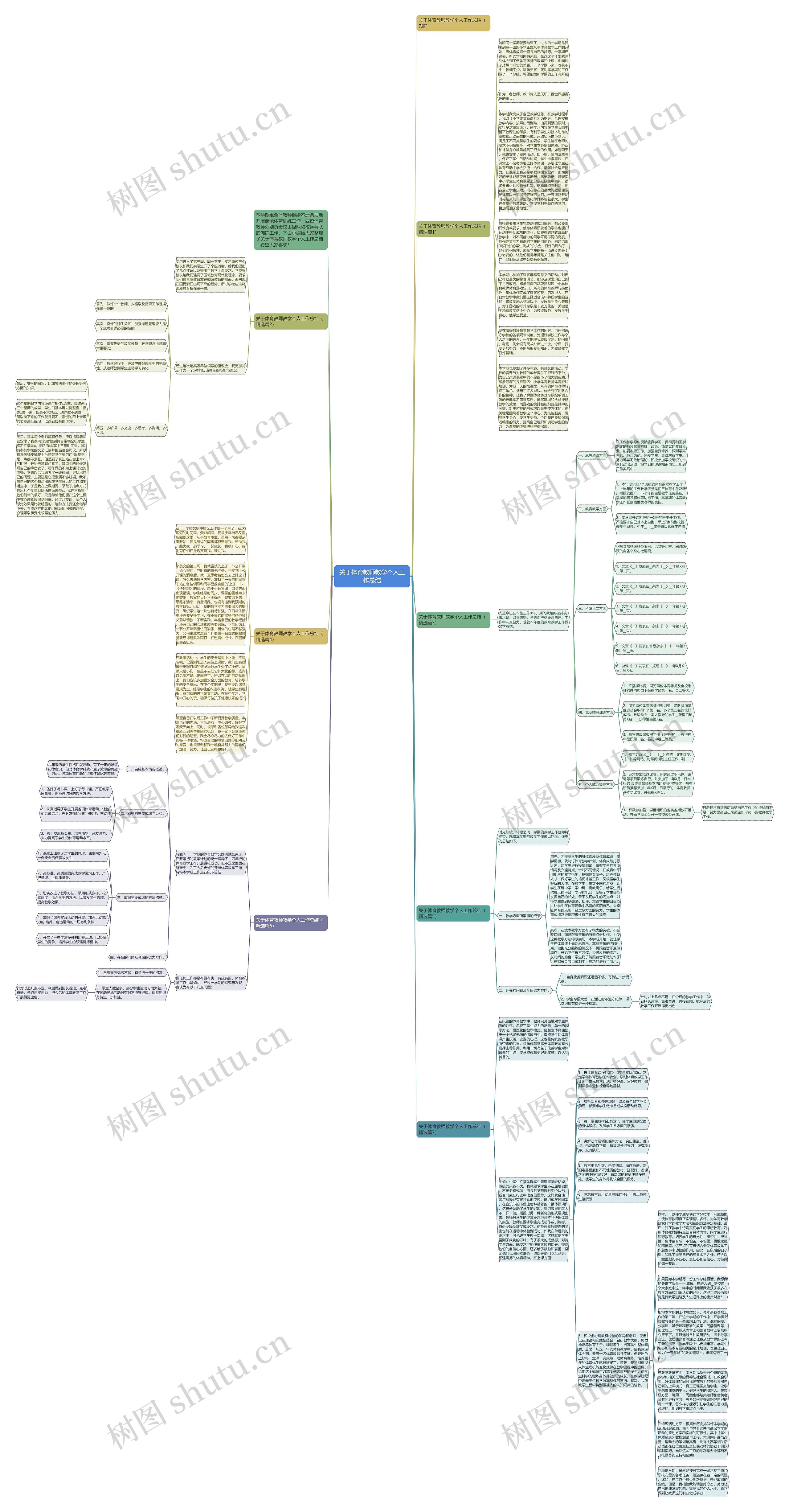 关于体育教师教学个人工作总结思维导图