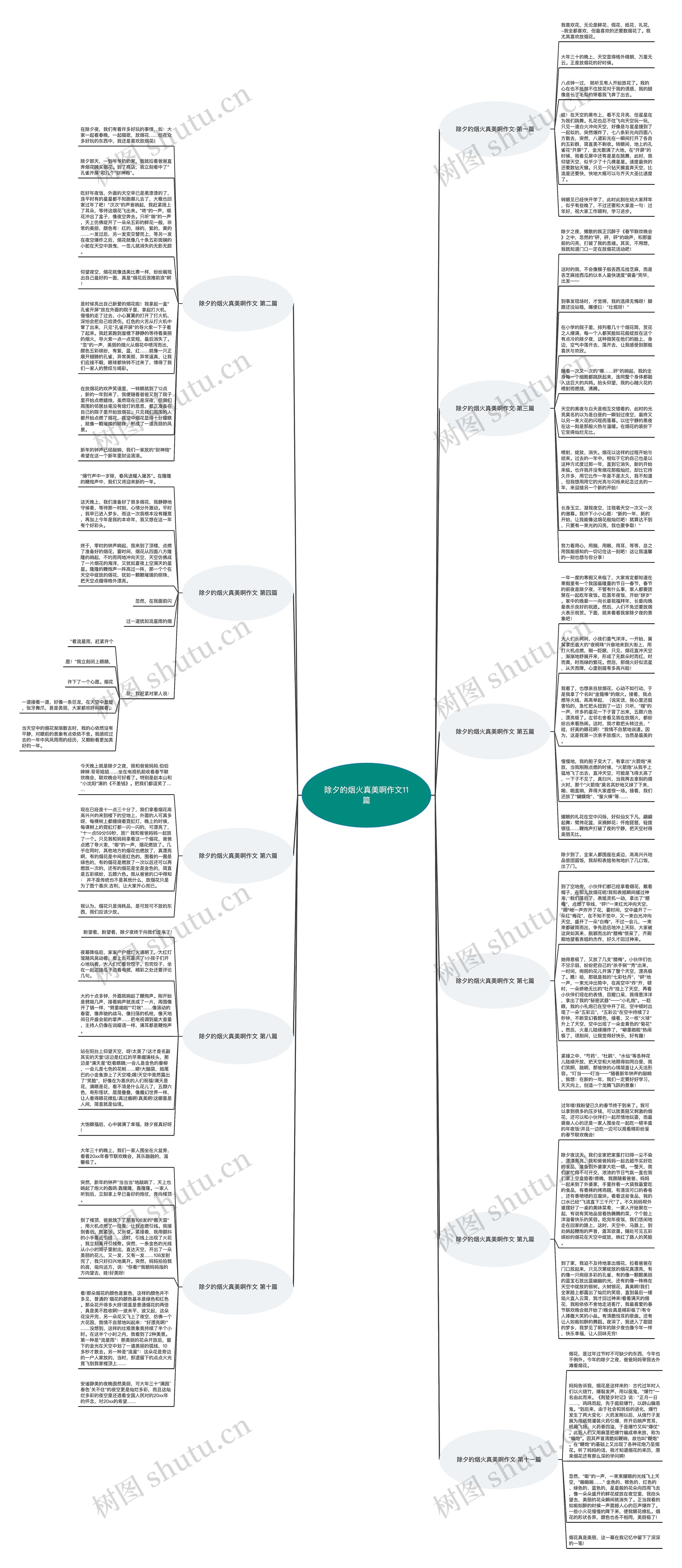除夕的烟火真美啊作文11篇思维导图