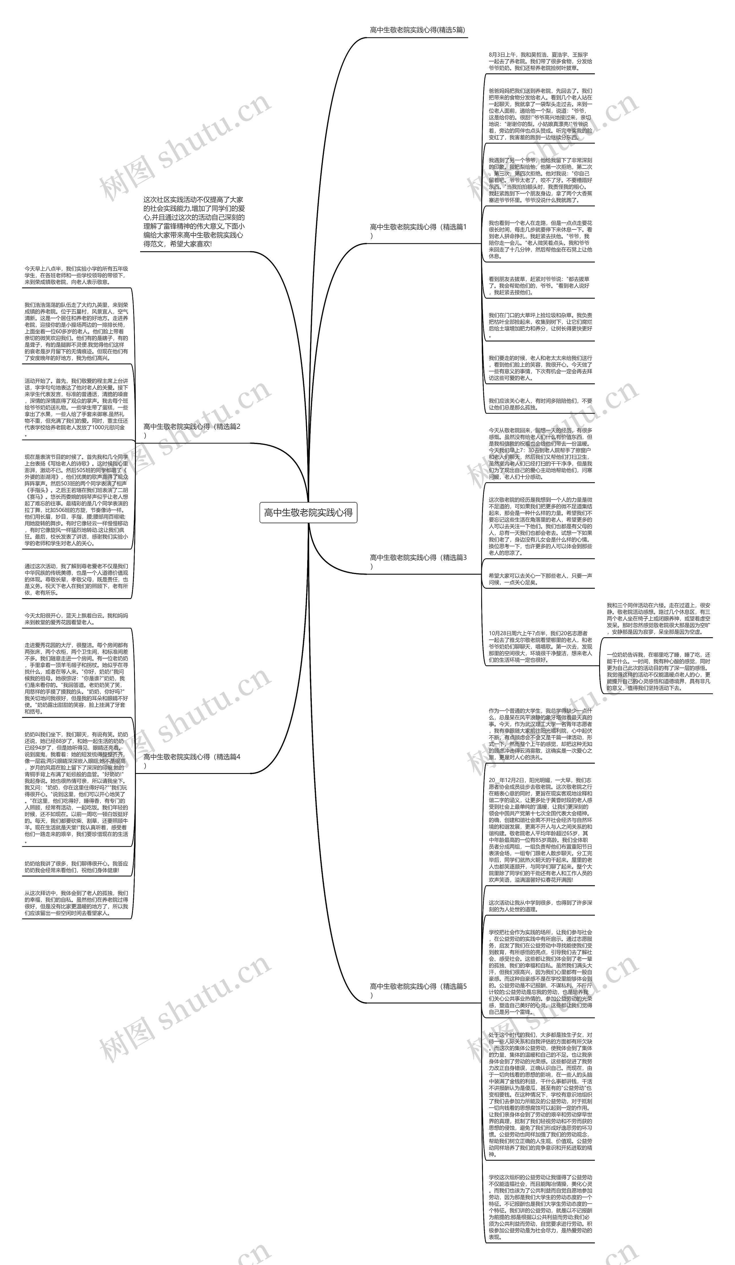 高中生敬老院实践心得思维导图