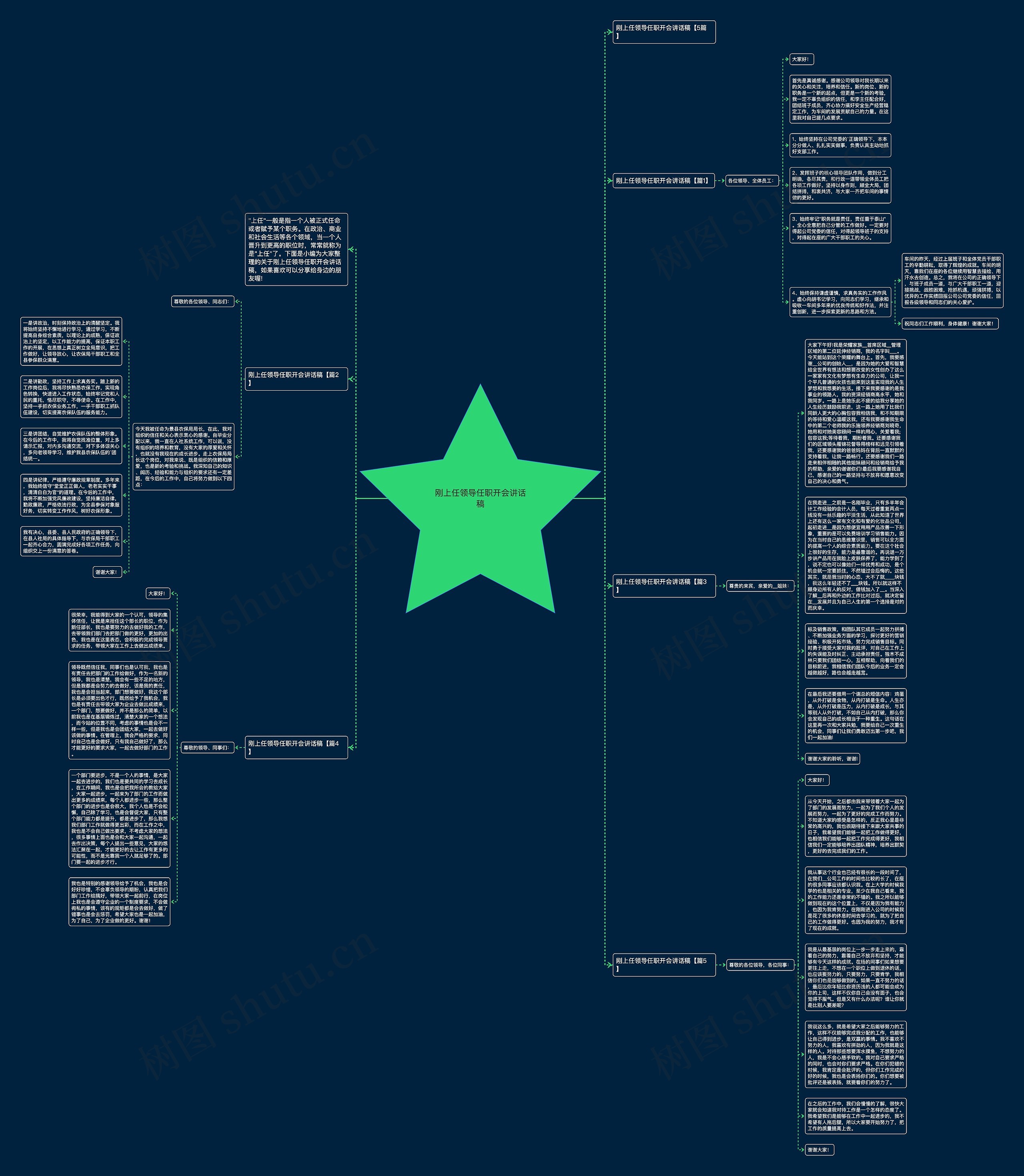 刚上任领导任职开会讲话稿思维导图