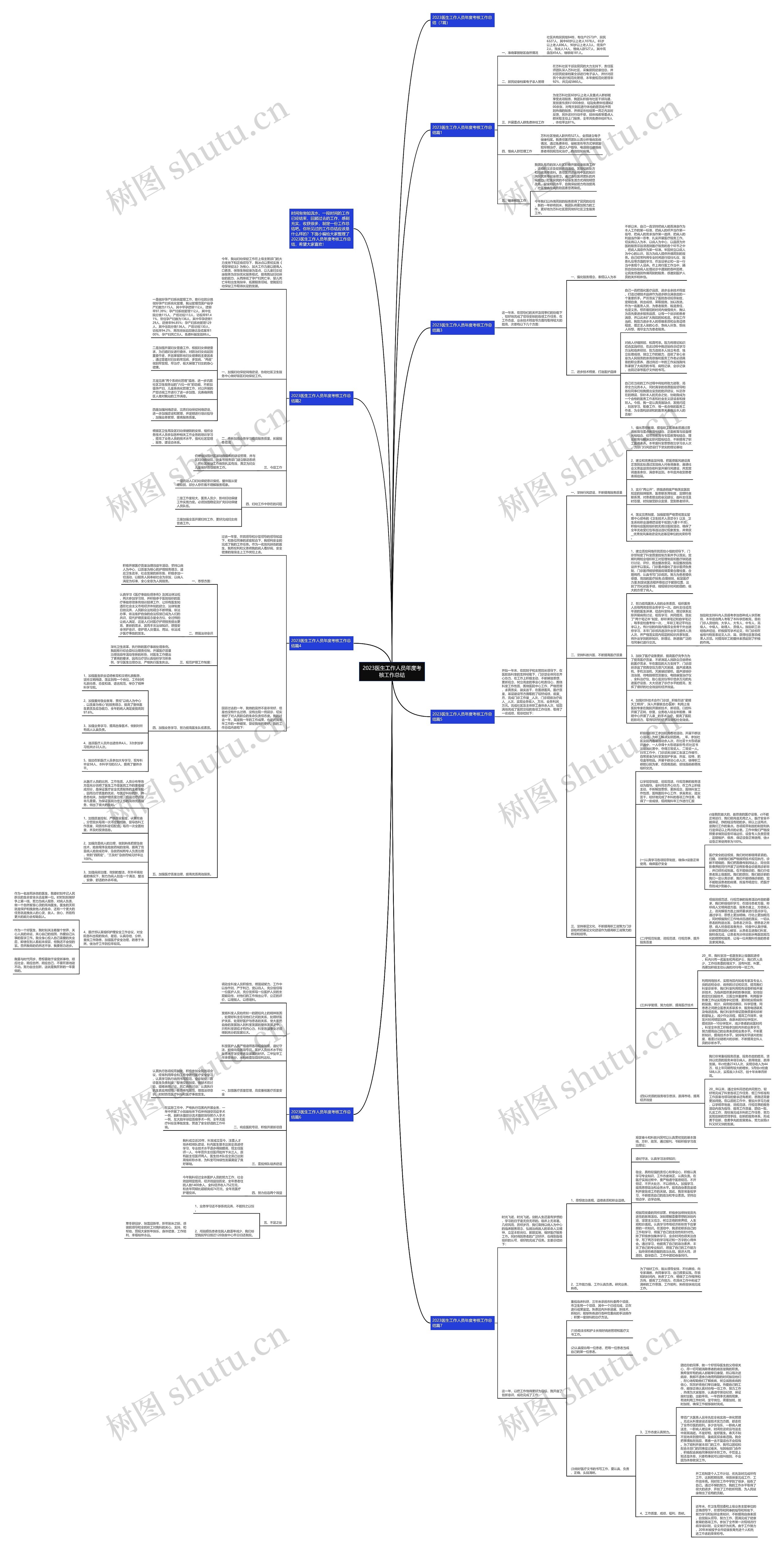 2023医生工作人员年度考核工作总结思维导图