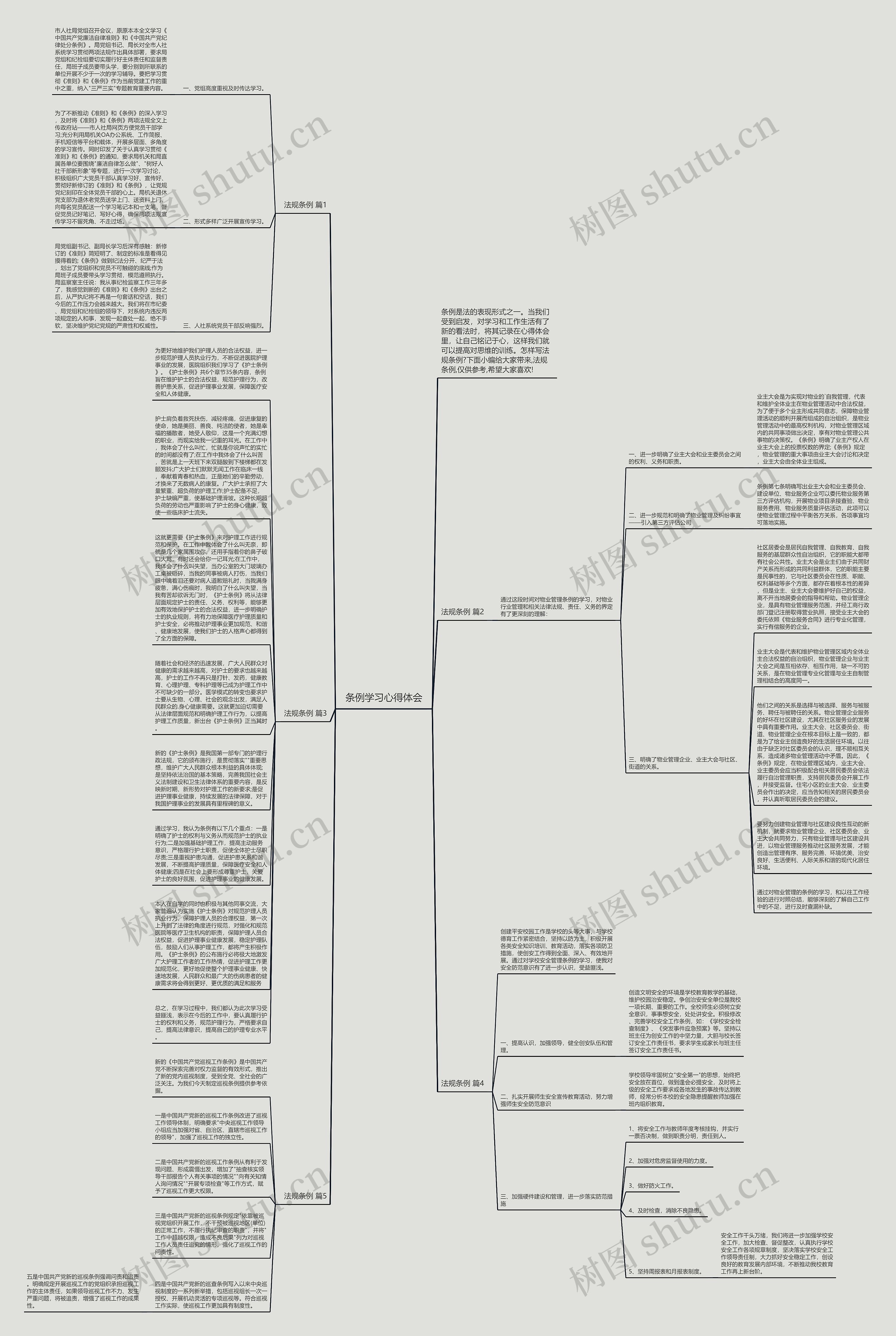 条例学习心得体会思维导图